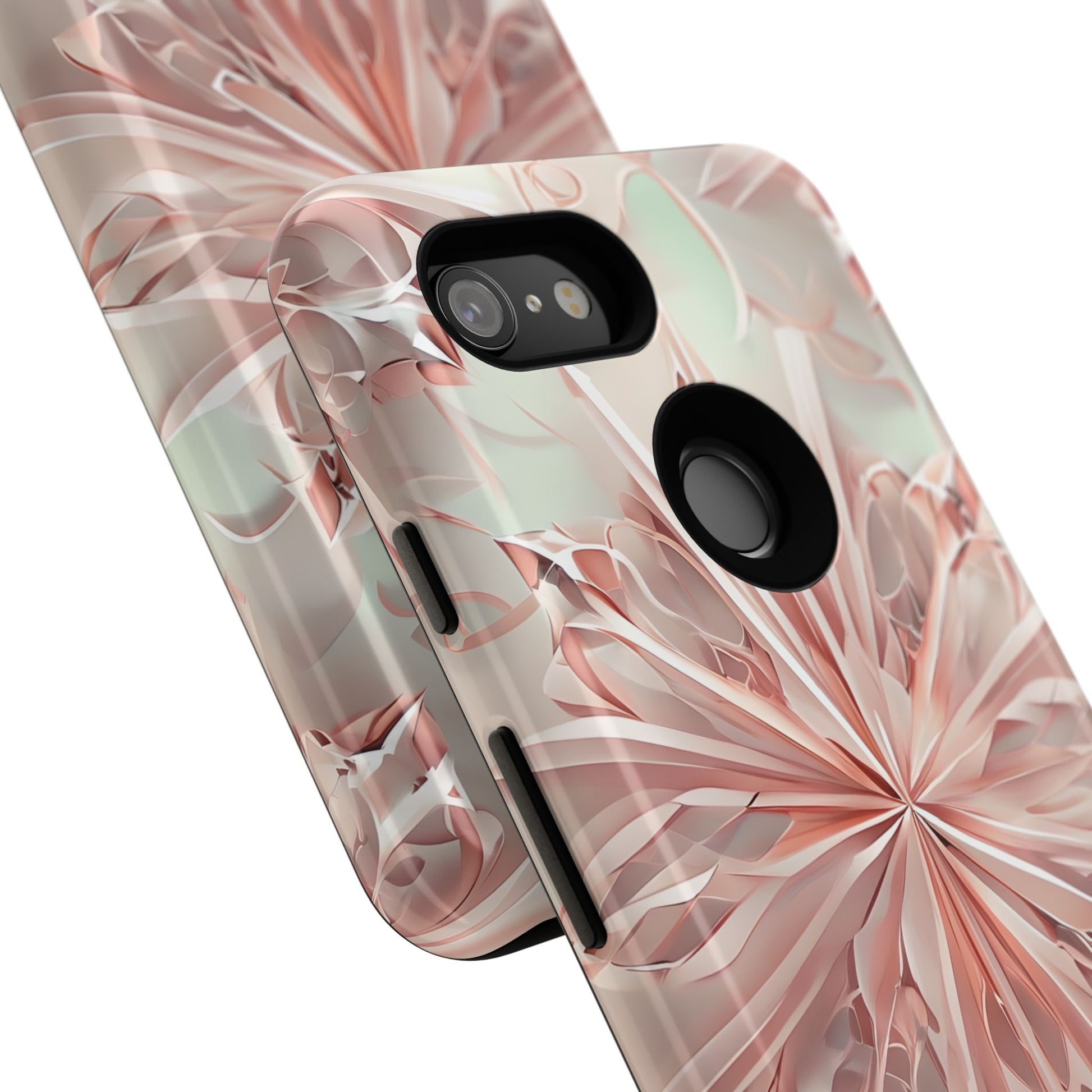 Blush Frost from our Kaleidoscope Collection - Google Pixel 3 tough case - Soft Pink Geometric Floral Design