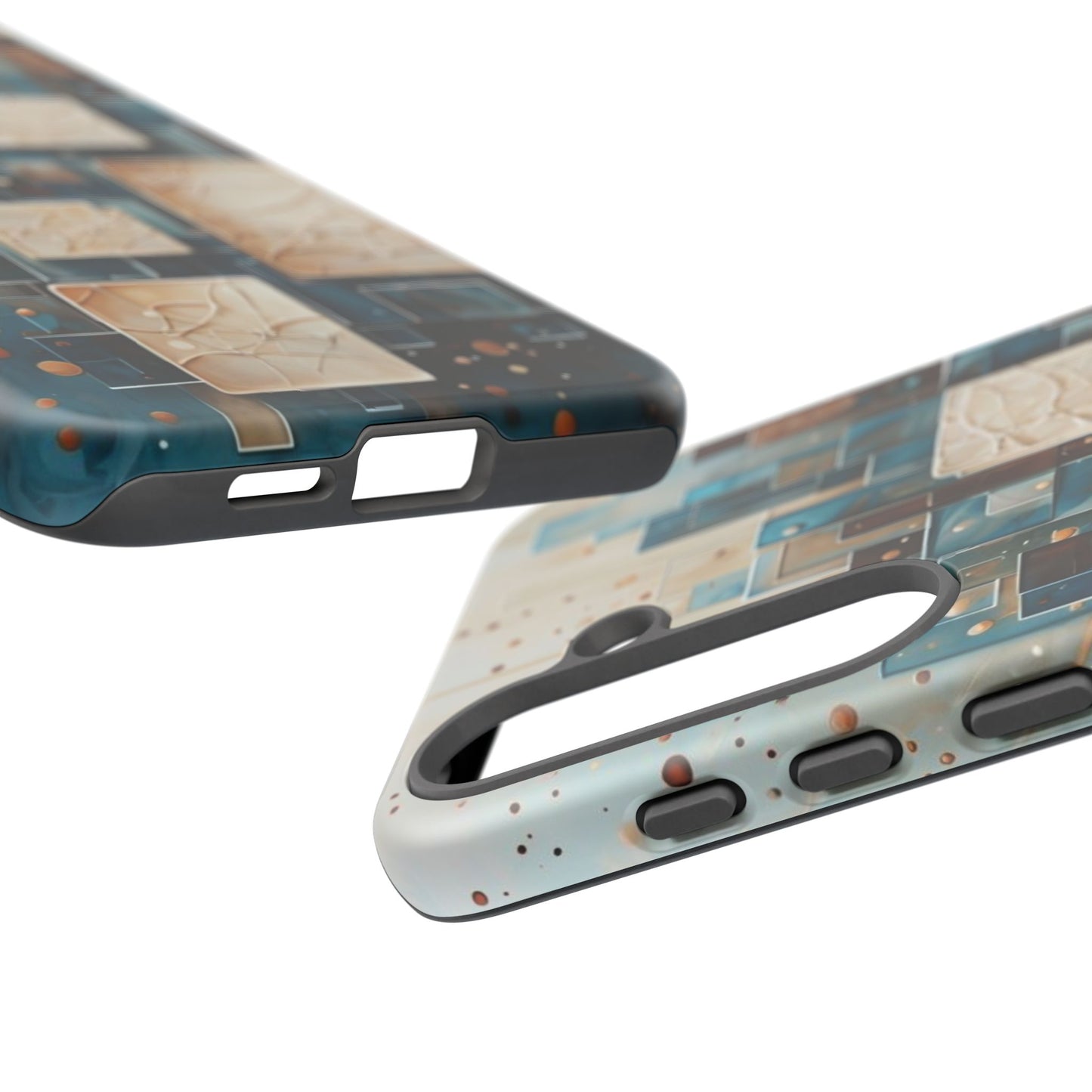 Architectural Drift Samsung Galaxy Case - Modern Geometric Teal & Parchment Design