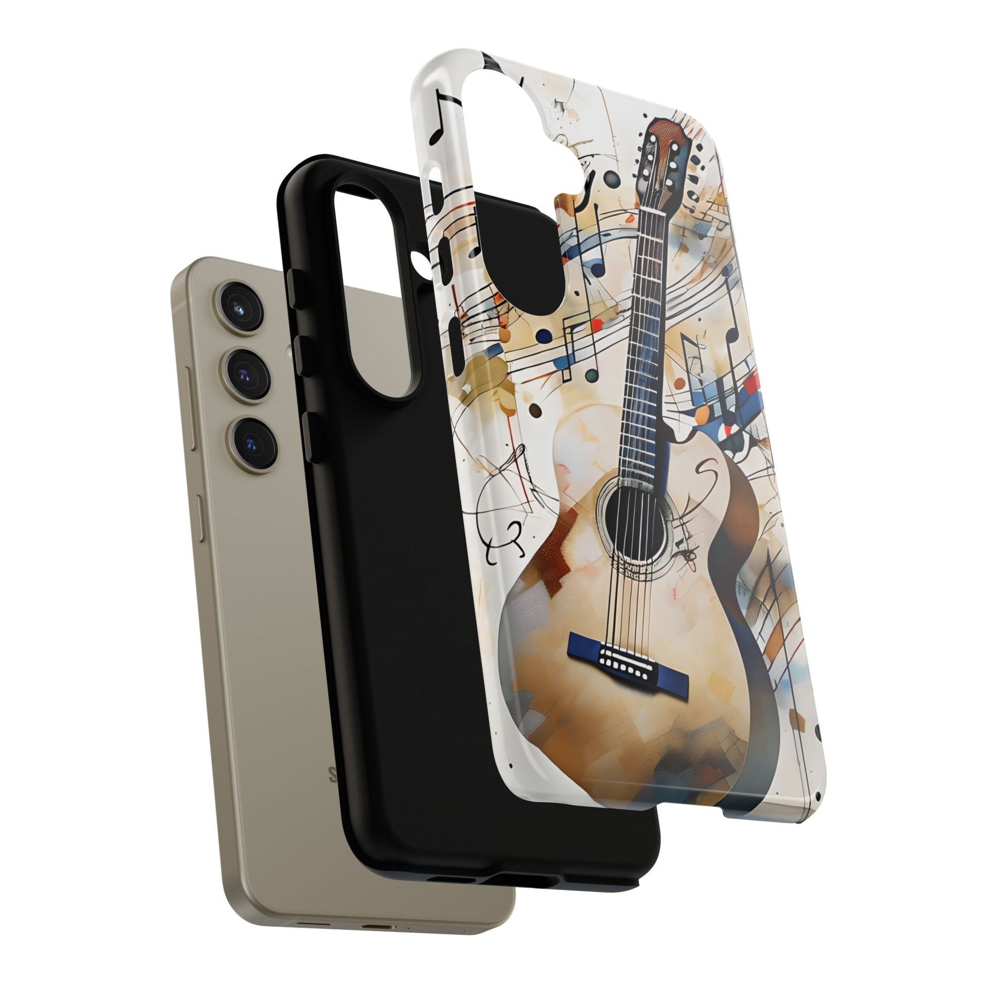Strum and Flow Acoustic Guitar Art Tough Case for Samsung Galaxy S24 - Shockproof Phone Cover