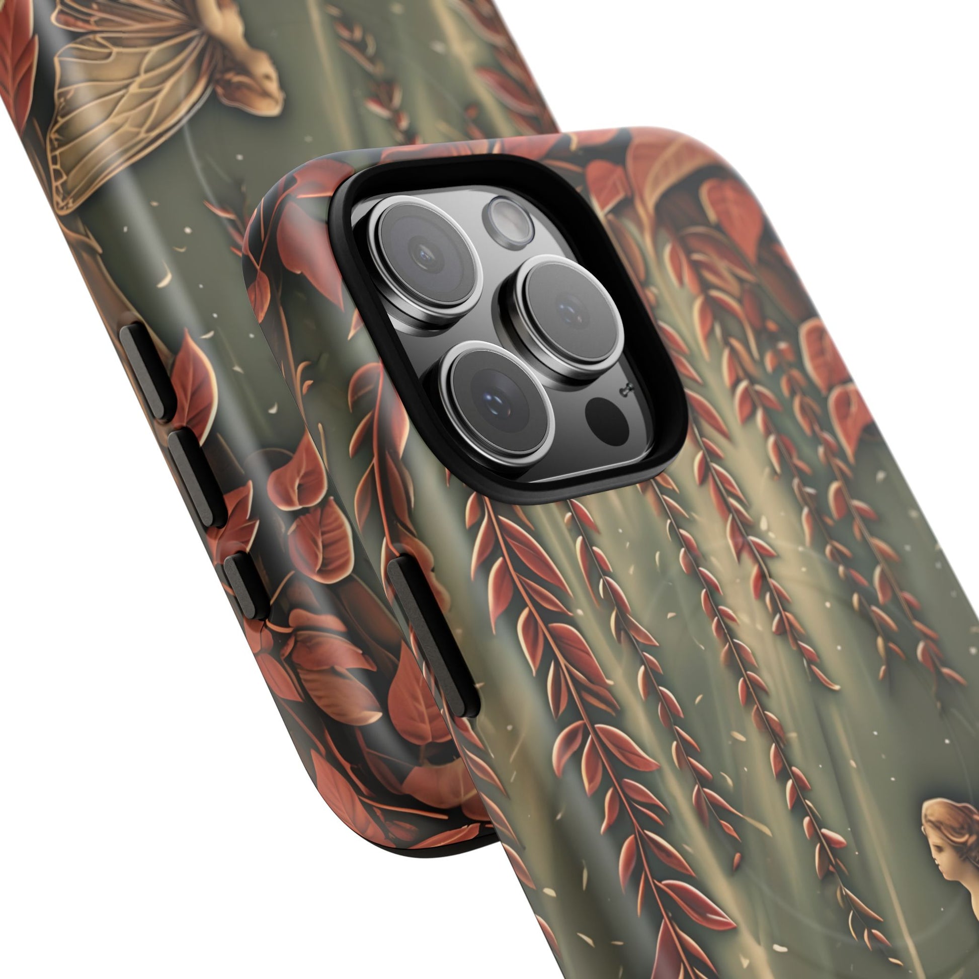 Willow Whisper - Tranquil Nature Art iPhone 16 Pro Max MagSafe Phone Case - Serene Willow Tree & Meditative Figure Design