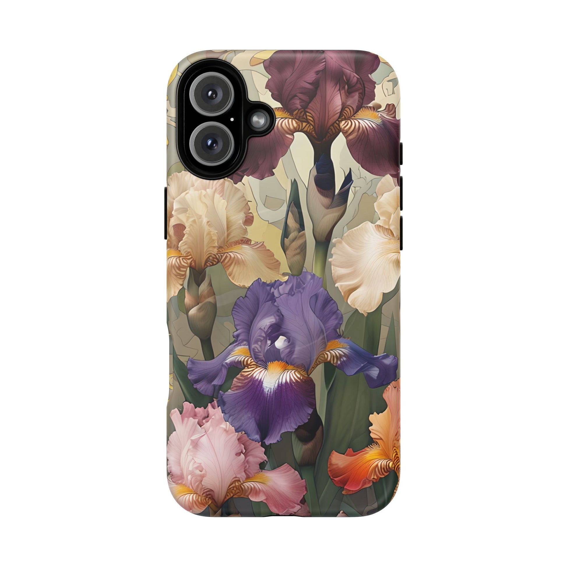 Iris Reverie - Elegant Painterly - iPhone 16 Plus - MagSafe Compatible - Artistic Purple & Cream Iris Design
