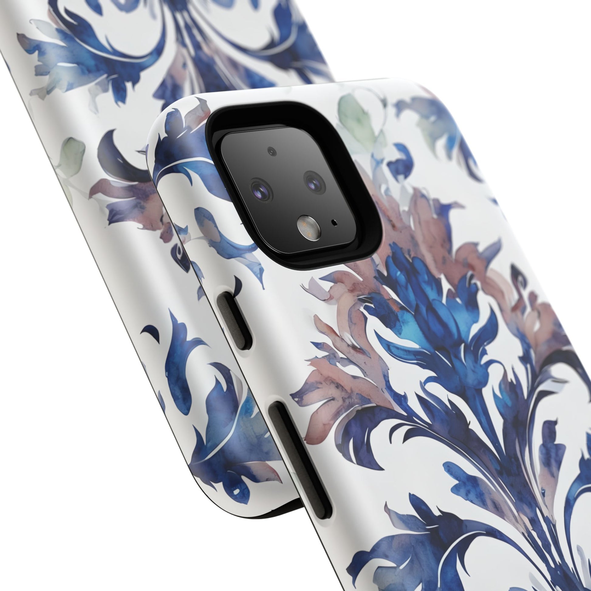 Delft Reverie - Elegant Blue & White Google Pixel 4 Tough Phone Case - Dutch Delftware-Inspired Floral Design