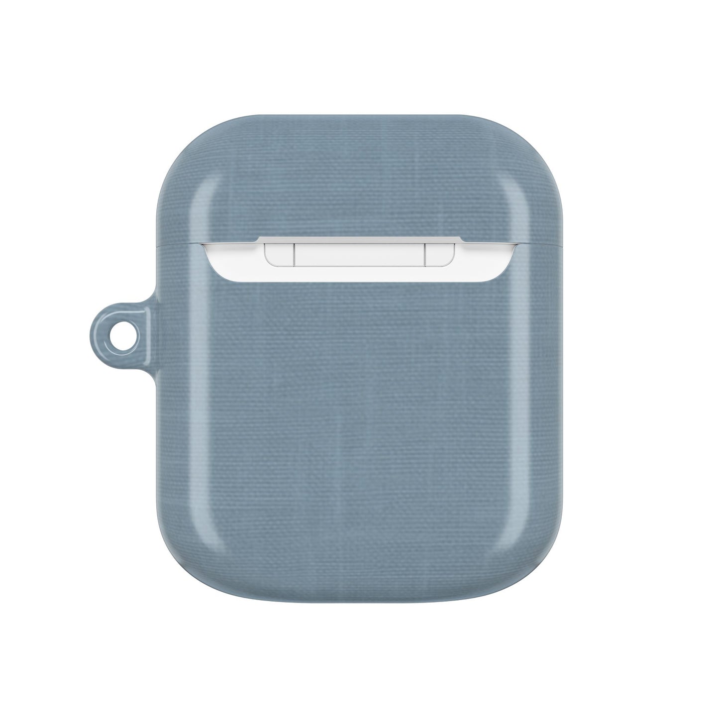 Blue Grey Linen AirPods Case - Minimalist Smooth Weave Texture Cover for Gen 1, 2, 3, Pro Gen 1 & 2