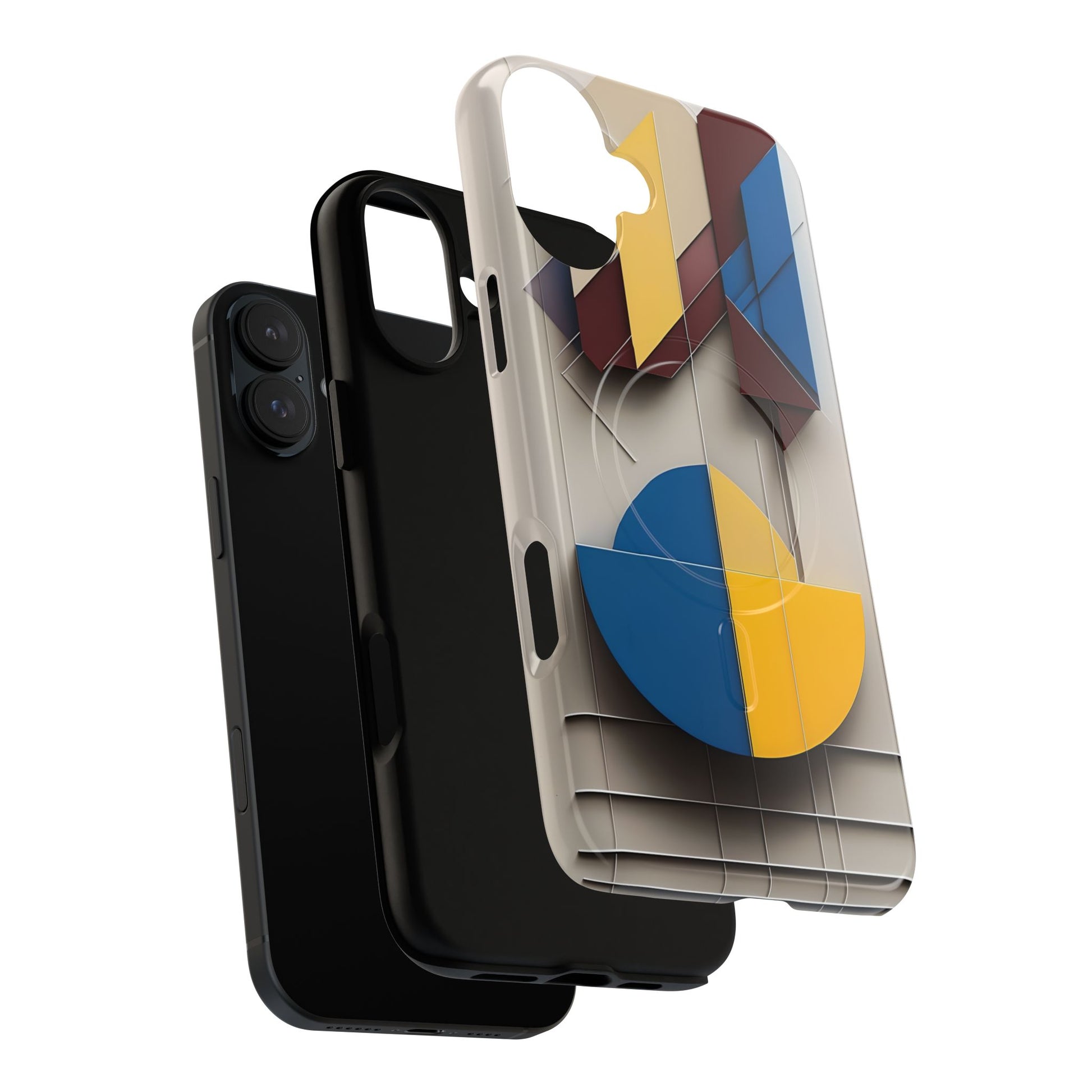 Chromatic Construct iPhone 16 Plus MagSafe Phone Case -Modern Geometrical Design, Primary Colors
