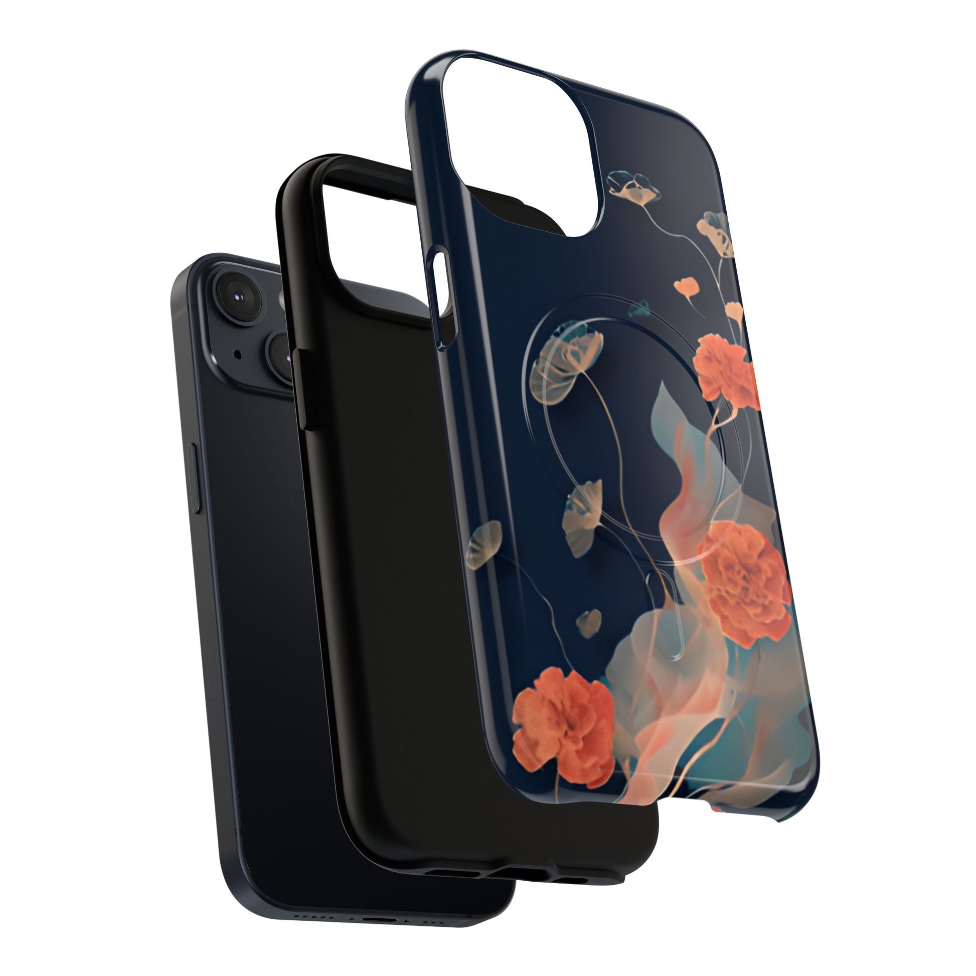Lotus Reverie - Elegant Artistic Floral iPhone 14 MagSafe Phone Case - Painterly Lotus Blossom Design