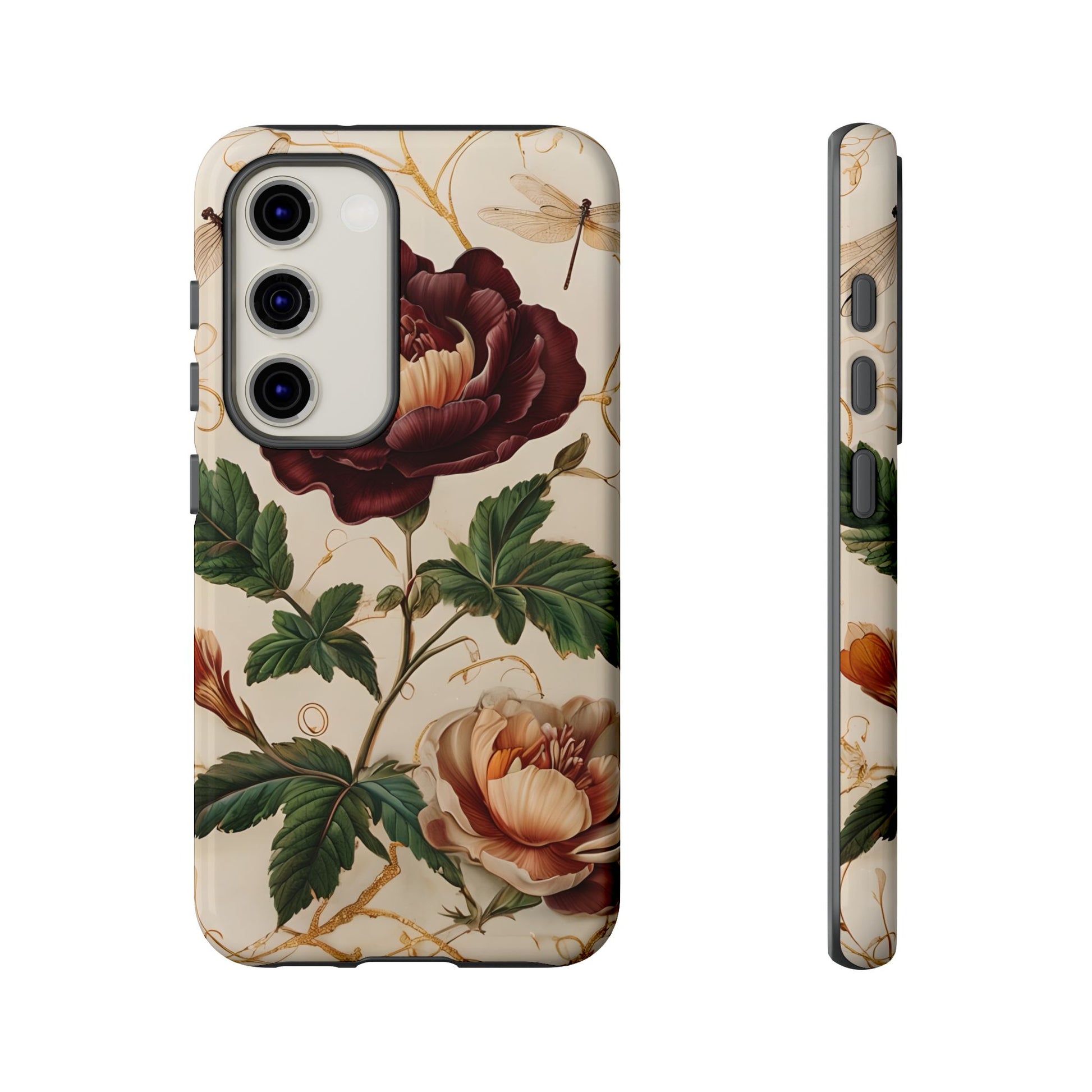 Vintage Burgundy Rose - Elegant Floral Samsung Galaxy S23 Phone Case - Classic Painterly Rose Design