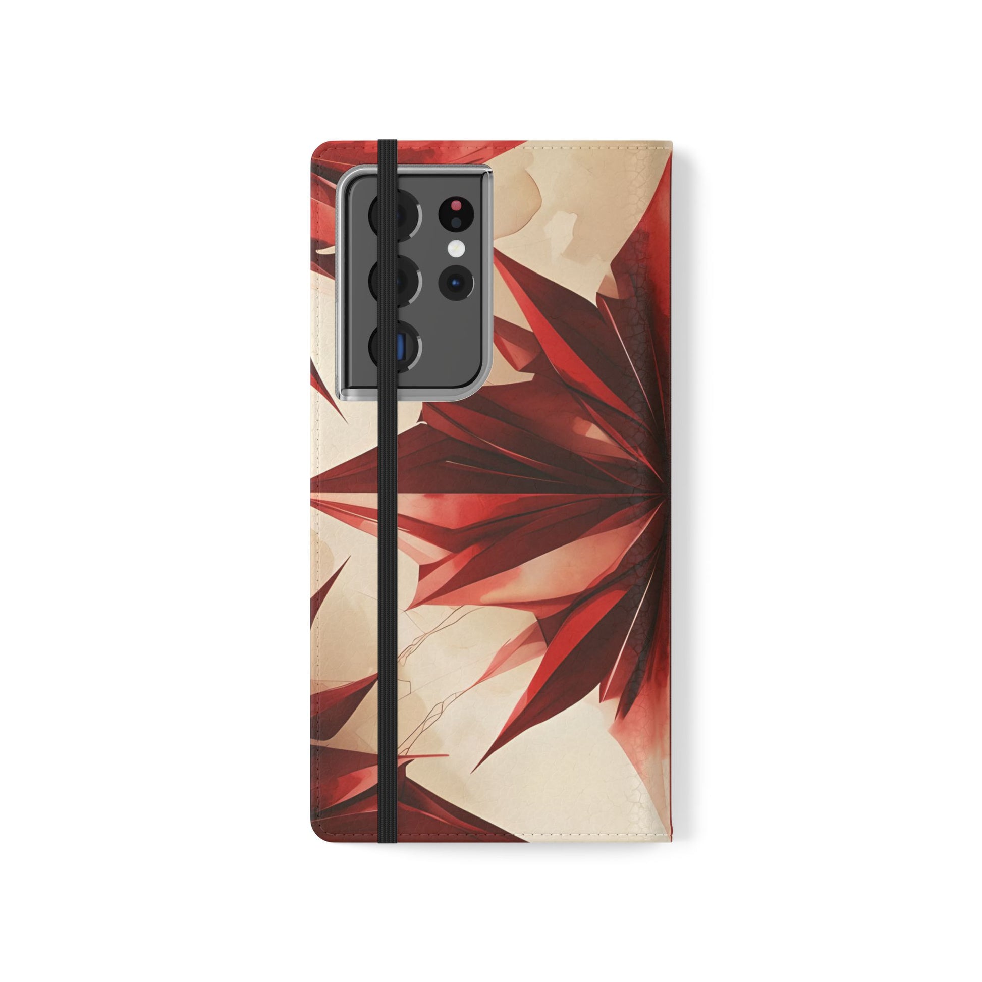 Ruby Compass Samsung Galaxy S21 Ultra Wallet Case - Bold Geometric Flip Cover with Card Slots