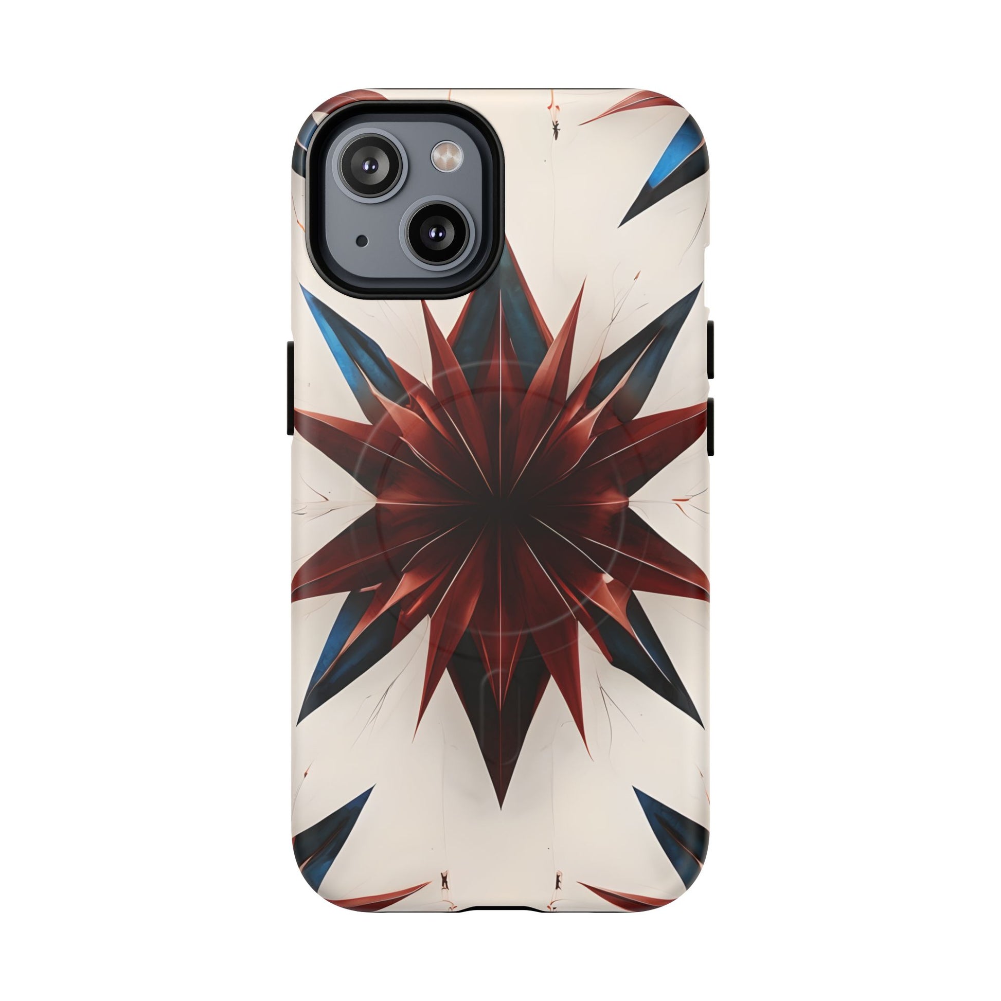 Garnet Starburst - Kaleidoscope Collection Gemstone Floral - iPhone 14 MagSafe Phone Case -Floral Burst Design