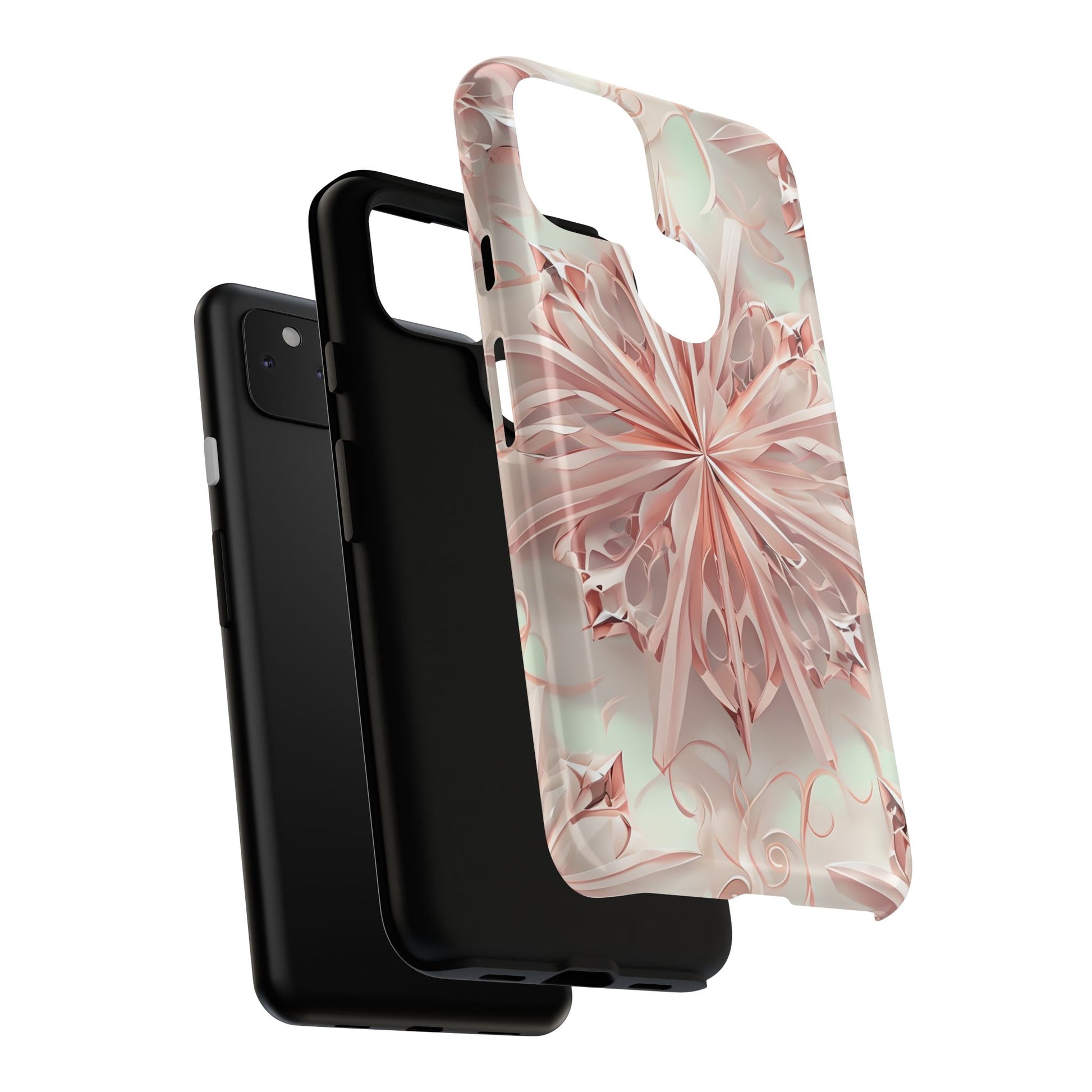 Blush Frost from our Kaleidoscope Collection - Google Pixel 4a 5G tough case - Soft Pink Geometric Floral Design