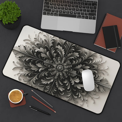 Obsidian Bloom Desk Mat - Premium Office Desk Pad, 3 Sizes Available, Artistic Workspace Protection