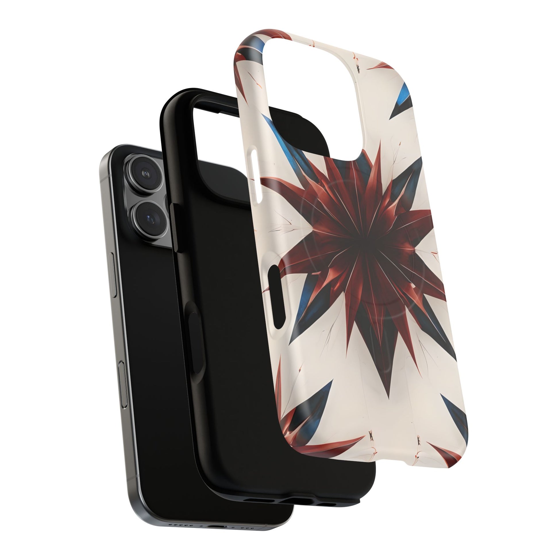Garnet Starburst - Kaleidoscope Collection Gemstone Floral - iPhone 16 Pro MagSafe Phone Case -Floral Burst Design