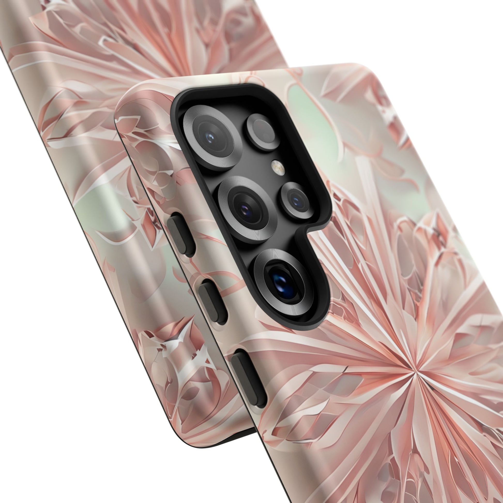 Blush Frost from our Kaleidoscope Collection - Samsung Galaxy S25 Ultra tough case - Soft Pink Geometric Floral Design