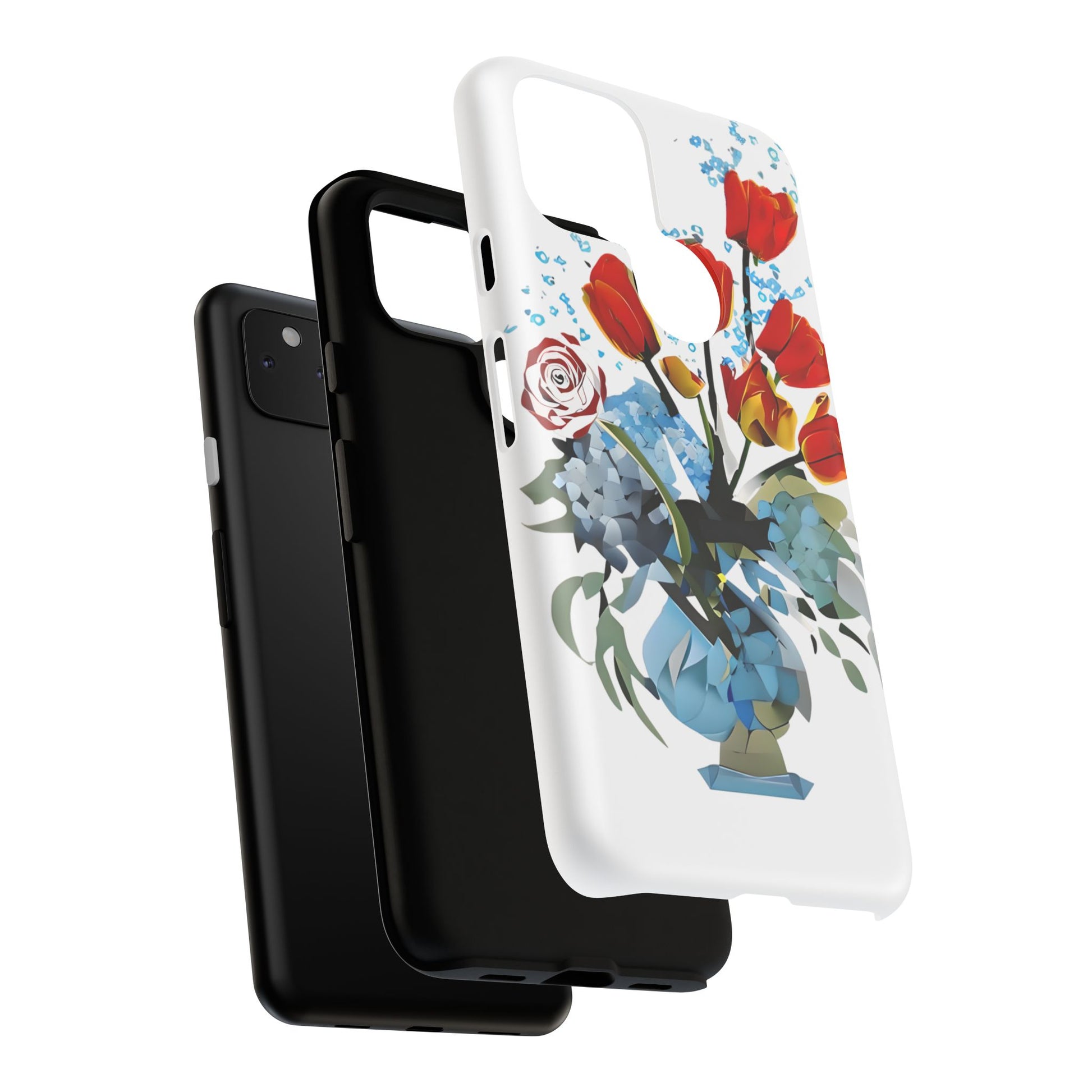 Bouquet Brilliance - Artistic Floral Google Pixel 4a 5G Tough Phone Case - Vibrant Tulip, Rose & Hydrangea Design