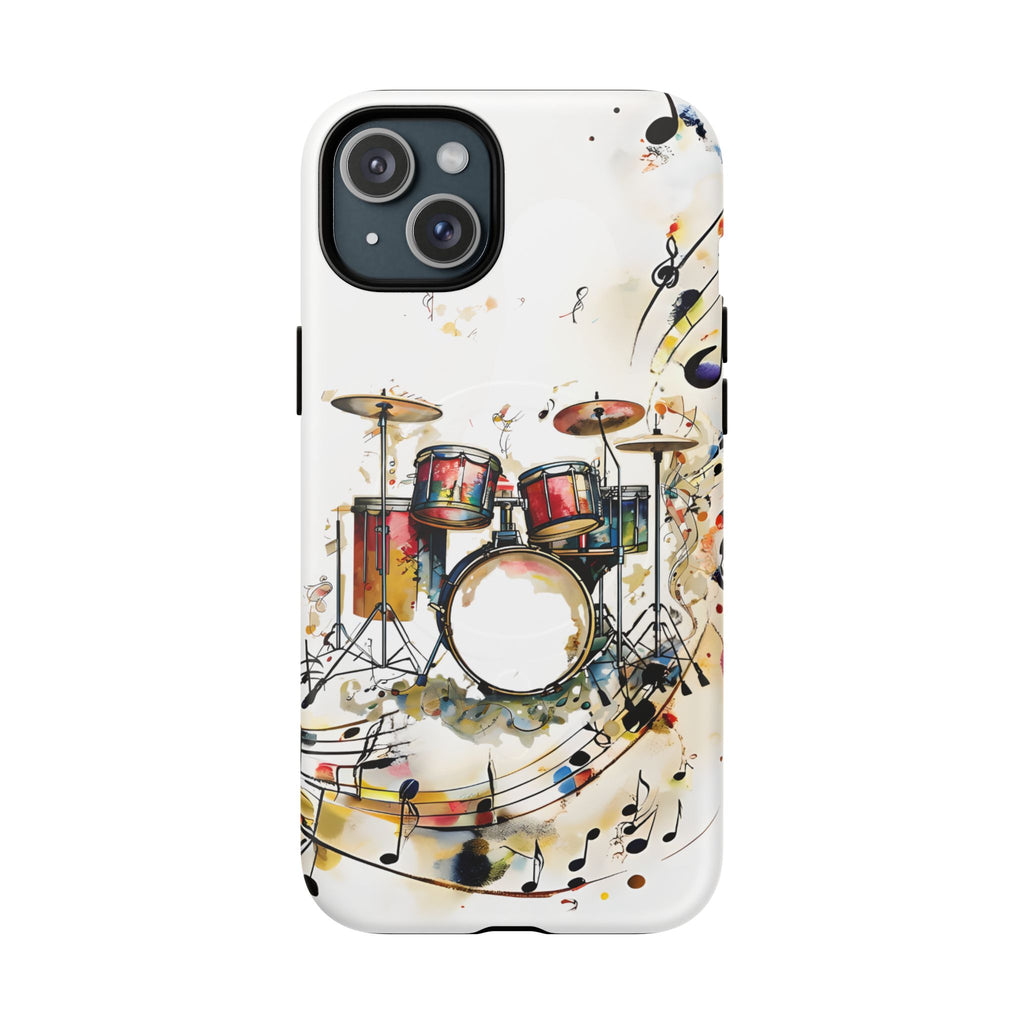 Beatline Abstract Drums & Music Notes iPhone 15 Plus MagSafe Case