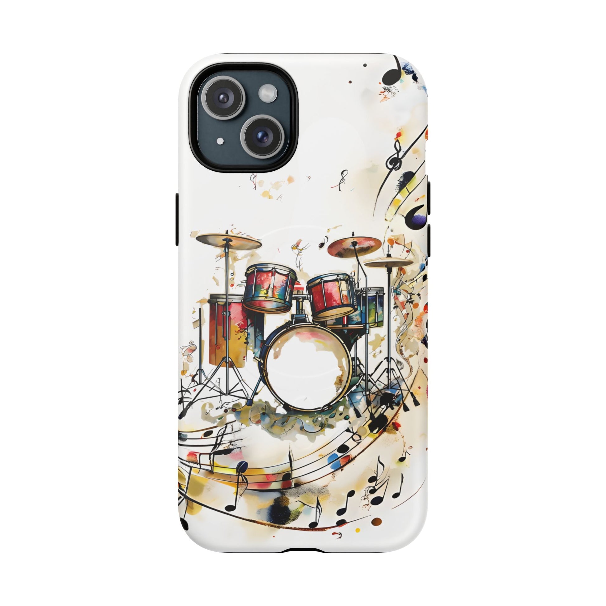 Beatline Abstract Drums & Music Notes iPhone 15 Plus MagSafe Case