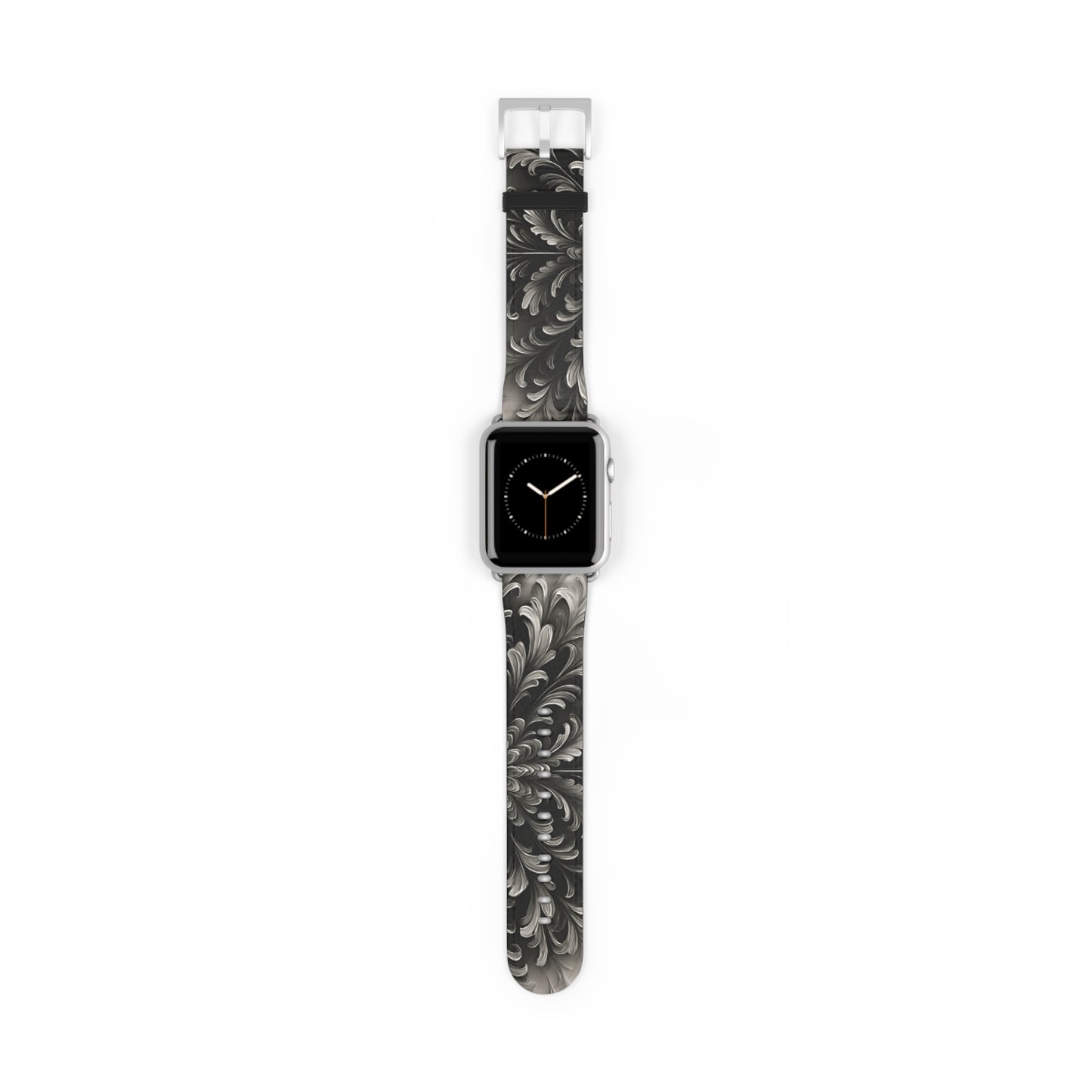 Obsidian Bloom Designer Apple Watch Band - Premium Custom Strap for Series 1-9, SE & Ultra - Artistic Vegan Leather