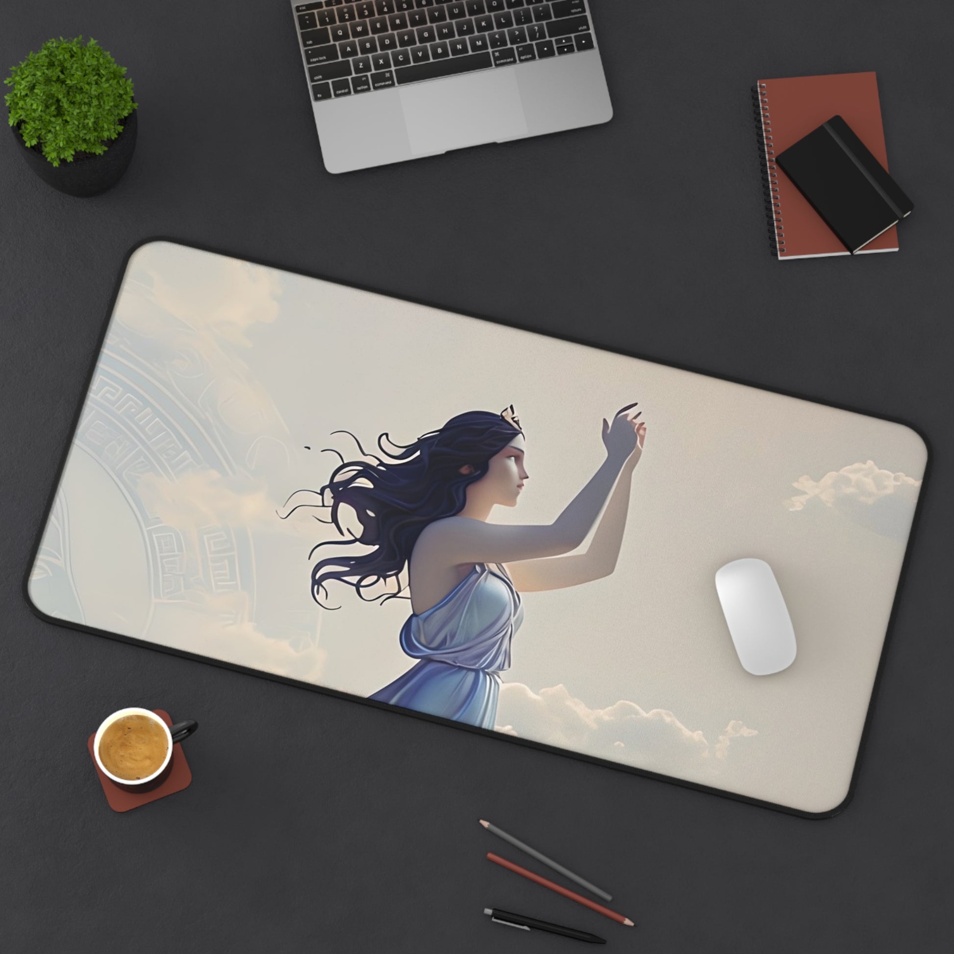 Moonlit Ascent Desk Mat - Premium Office Desk Pad, 3 Sizes Available, Artistic Workspace Protection