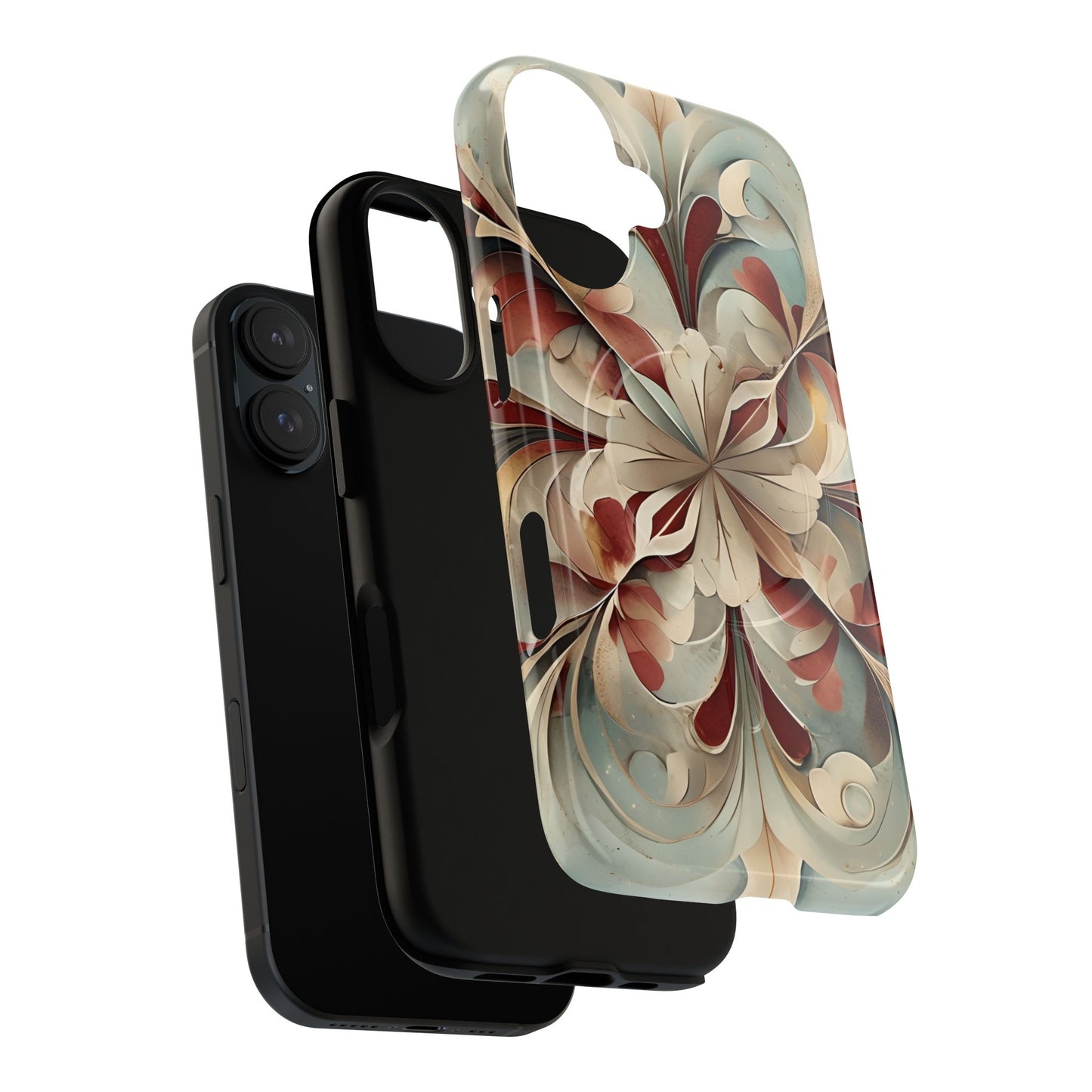Vintage Baroque Blossom - Ornate Floral Art iPhone MagSafe Phone Case - Elegant Baroque-Inspired Design