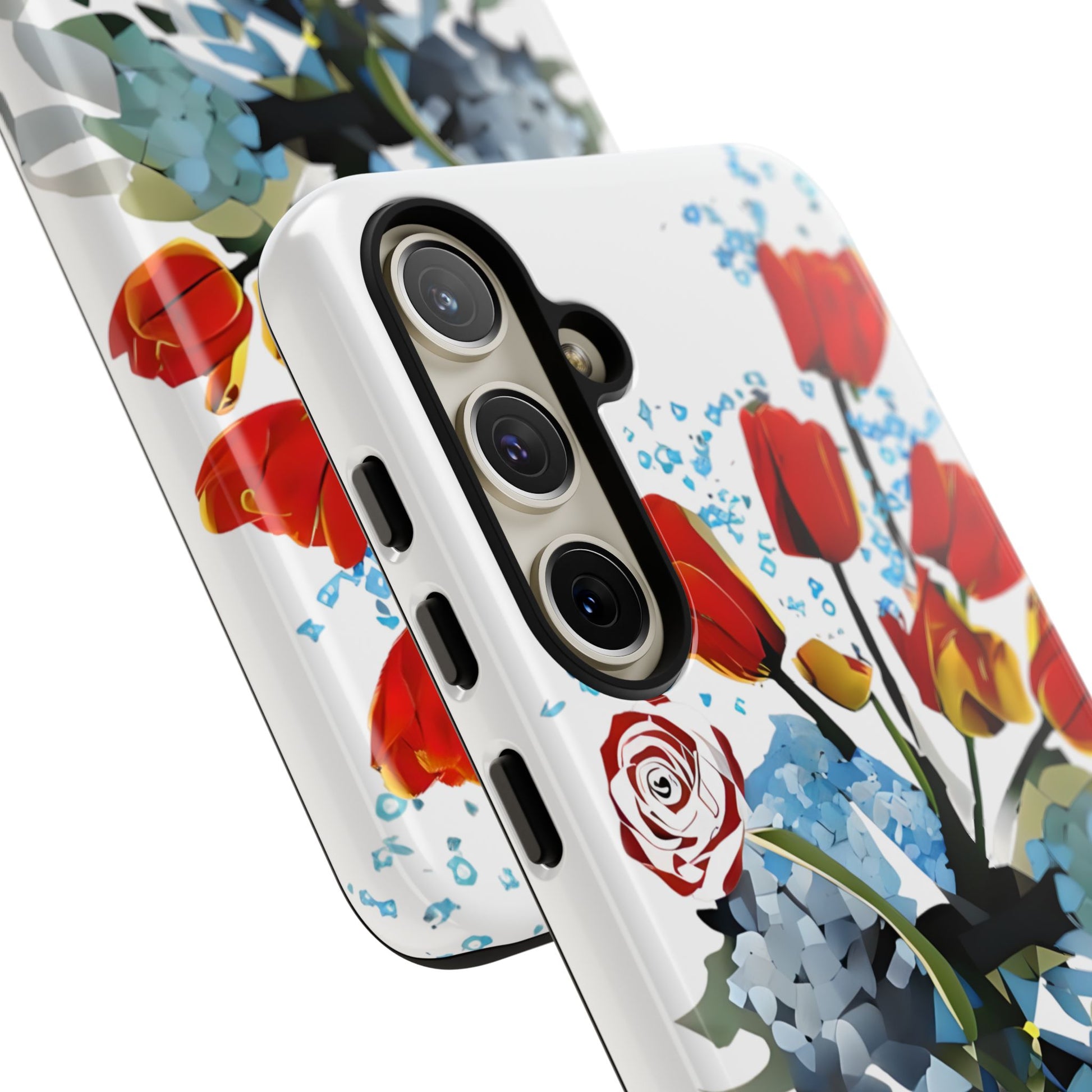 Bouquet Brilliance - Artistic Floral Samsung S24 Plus Phone Case - Vibrant Tulip, Rose & Hydrangea Design