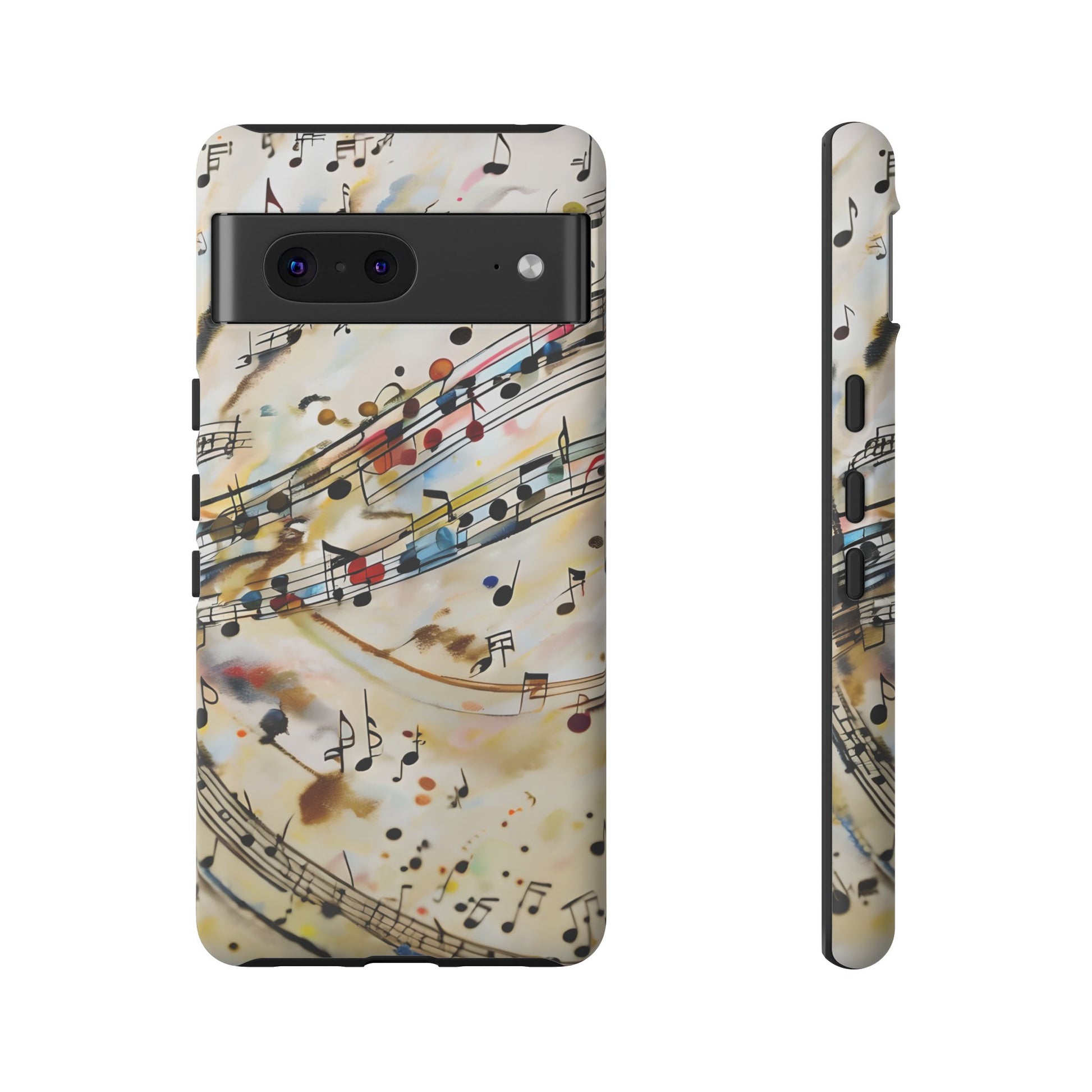 Melodic Flow Abstract Music Notes Tough Case for Google Pixel 7 - Shockproof Phone Cover
