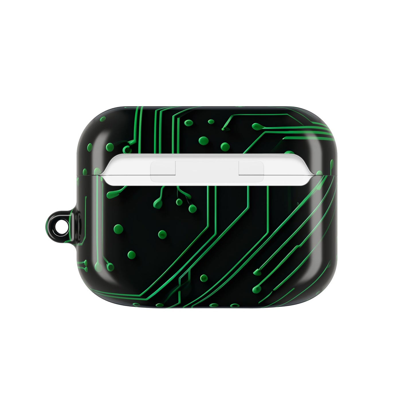 Green Circuit Grid AirPod Case - Green & Black Computer Design Earbud Cover for Gen 1, 2, 3, Pro Gen 1 & 2