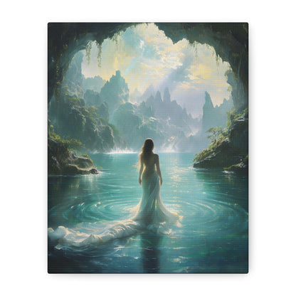 Celestial Tides - Dreamlike Ocean Wall Art with Cosmic Skies