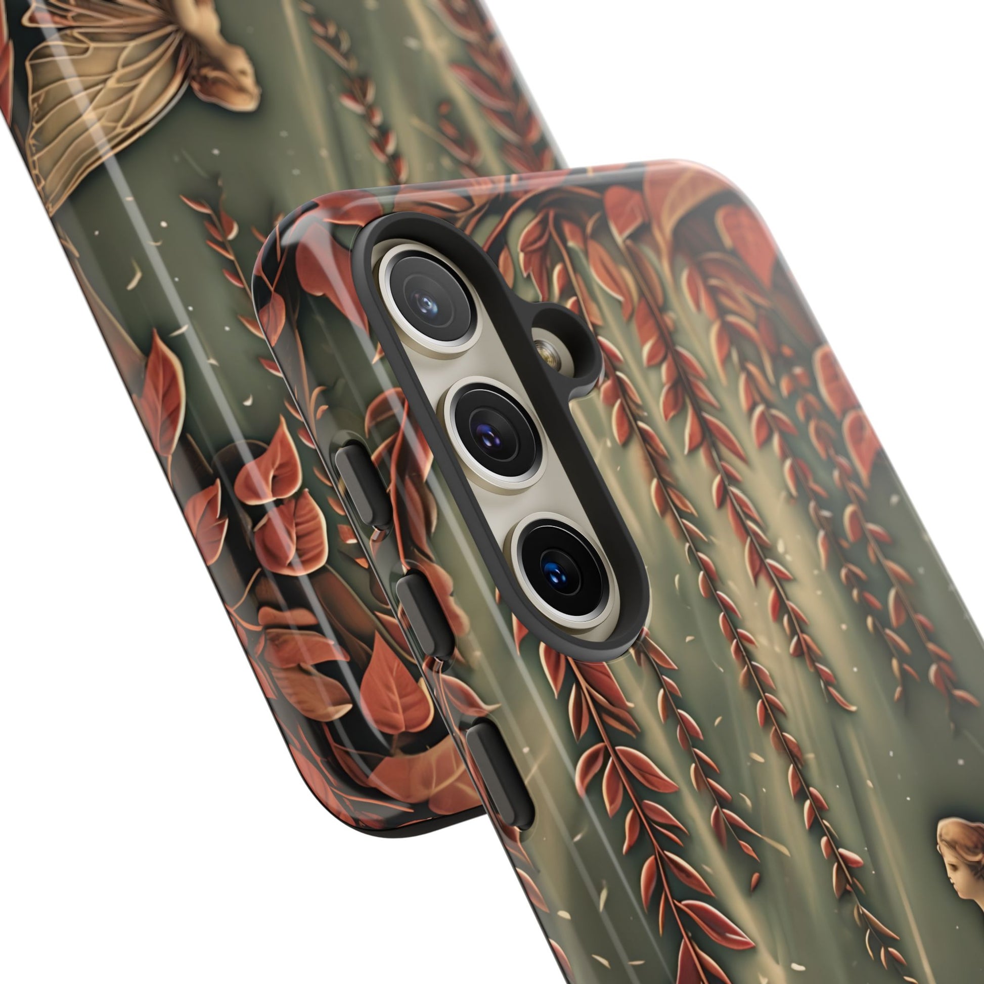 Willow Whisper - Tranquil Nature Art Samsung Galaxy S24 Tough Phone Case - Serene Willow Tree & Meditative Figure Design