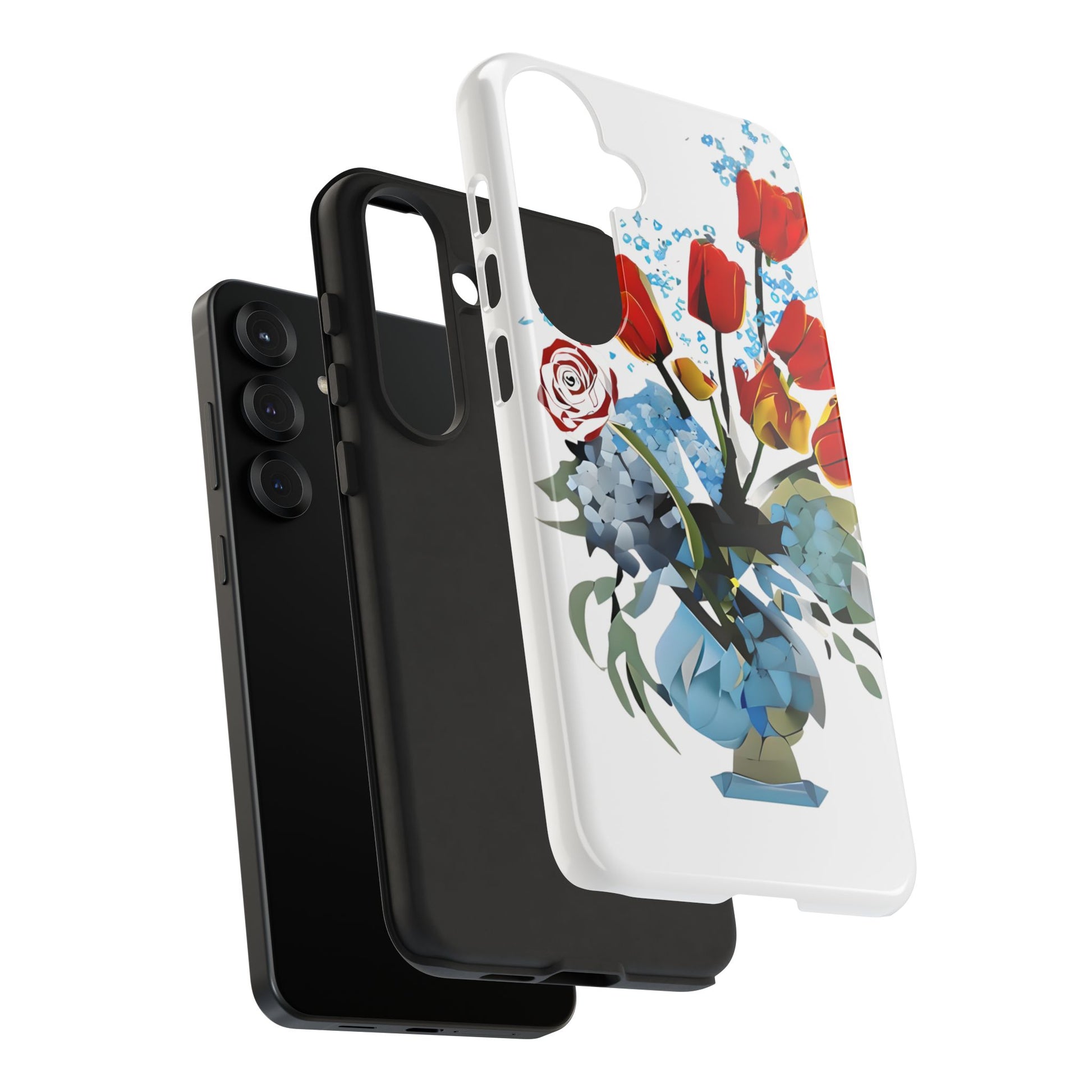 Bouquet Brilliance - Artistic Floral Samsung S25 Plus Phone Case - Vibrant Tulip, Rose & Hydrangea Design