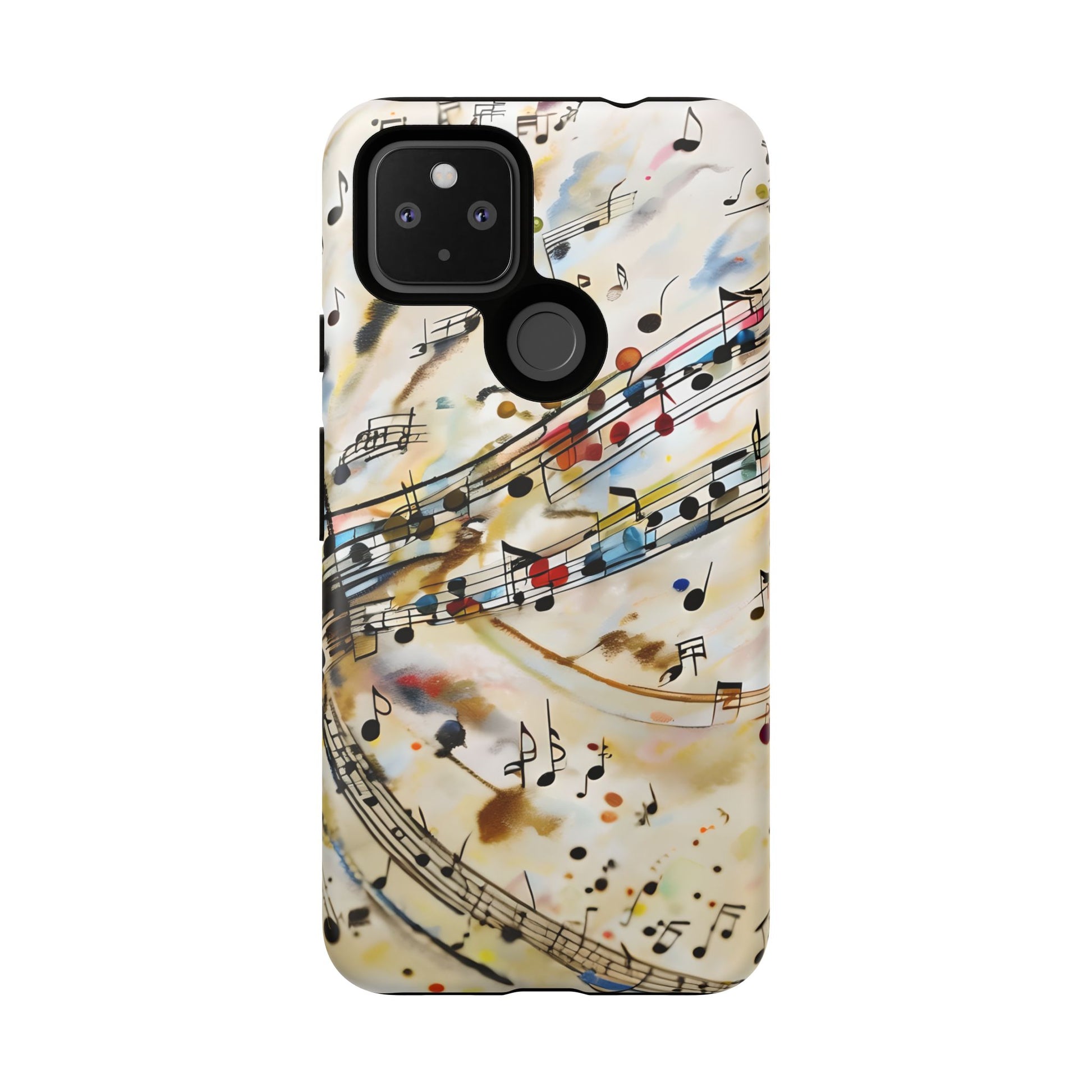 Melodic Flow Abstract Music Notes Tough Case for Google Pixel 4a 5G - Shockproof Phone Cover