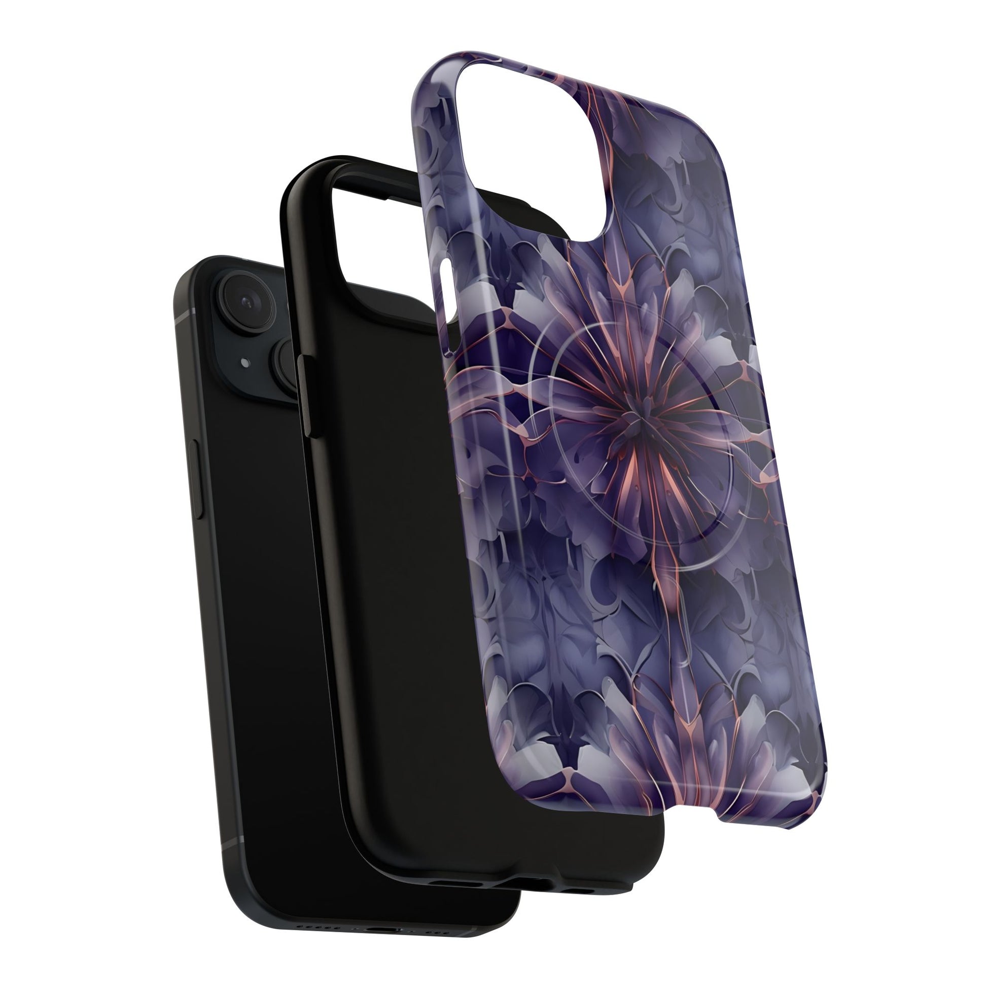 Twilight Tapestry - iPhone 15 MagSafe Phone Case - Purple Kaleidoscope Design