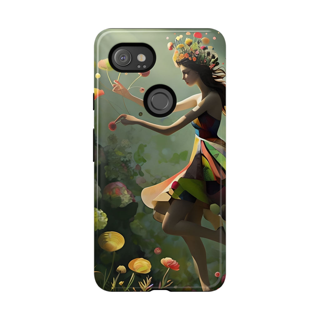 Dancing Wildflower Muse Google Pixel 2XL Tough Case - Artistic Floral Fantasy Cover - Whimsical Nature-Inspired Protective Accessory