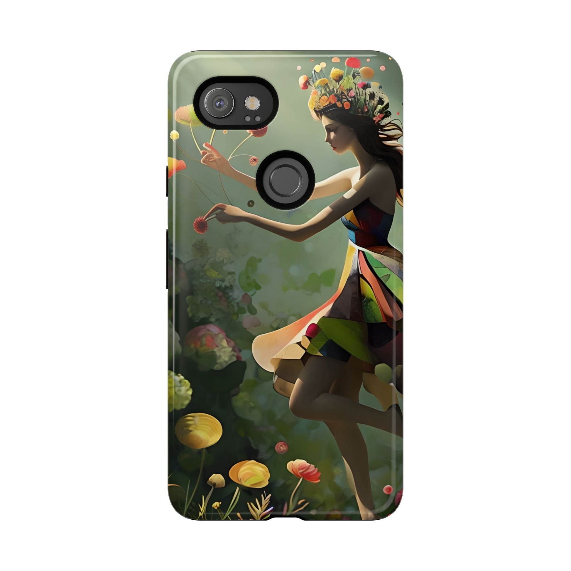 Dancing Wildflower Muse Google Pixel 2XL Tough Case - Artistic Floral Fantasy Cover - Whimsical Nature-Inspired Protective Accessory