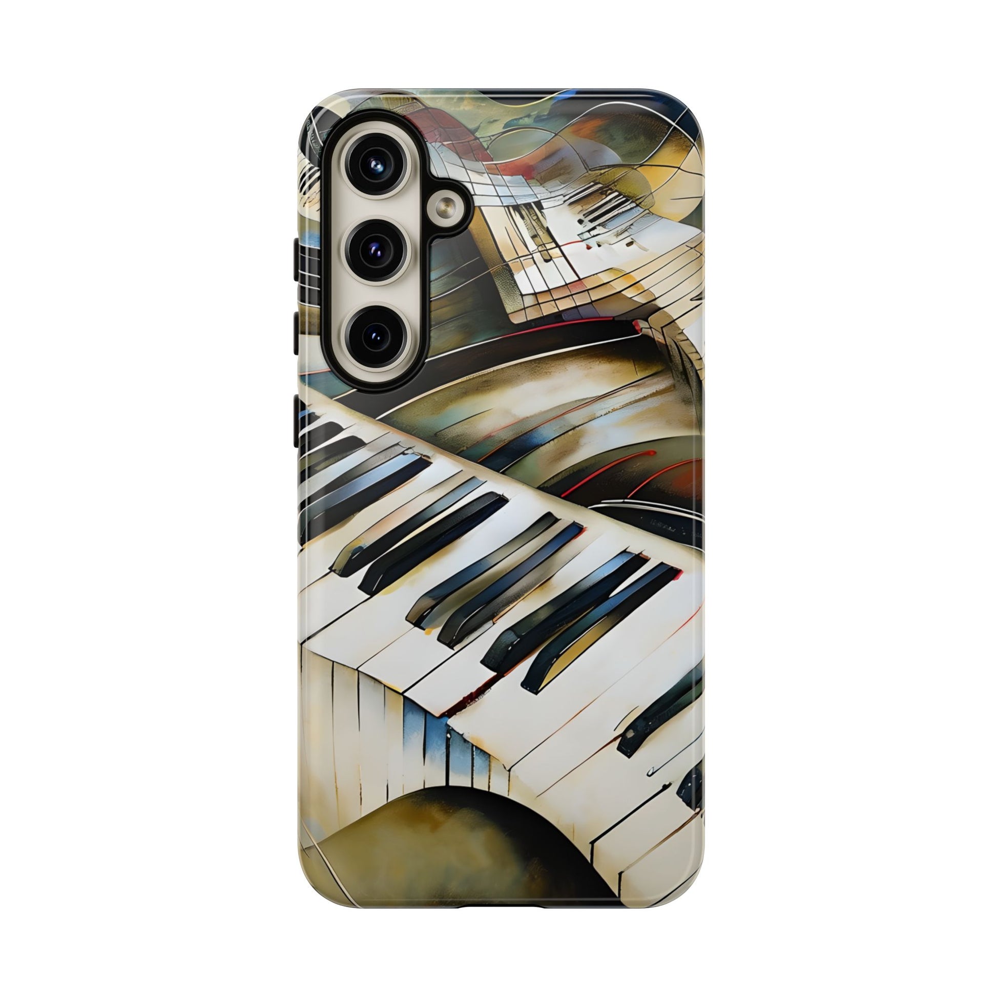 Ivory Cascade Abstract Keyboard Music Tough Case for Samsung Galaxy S24 Plus - Shockproof Phone Cover