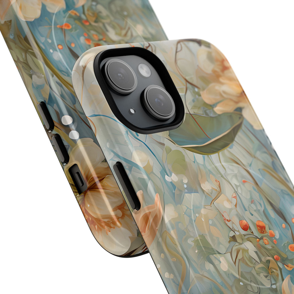 Waterlily Dreamscape - Artistic Floral iPhone 15 Plus MagSafe Phone Case -Waterlily & Lotus Design