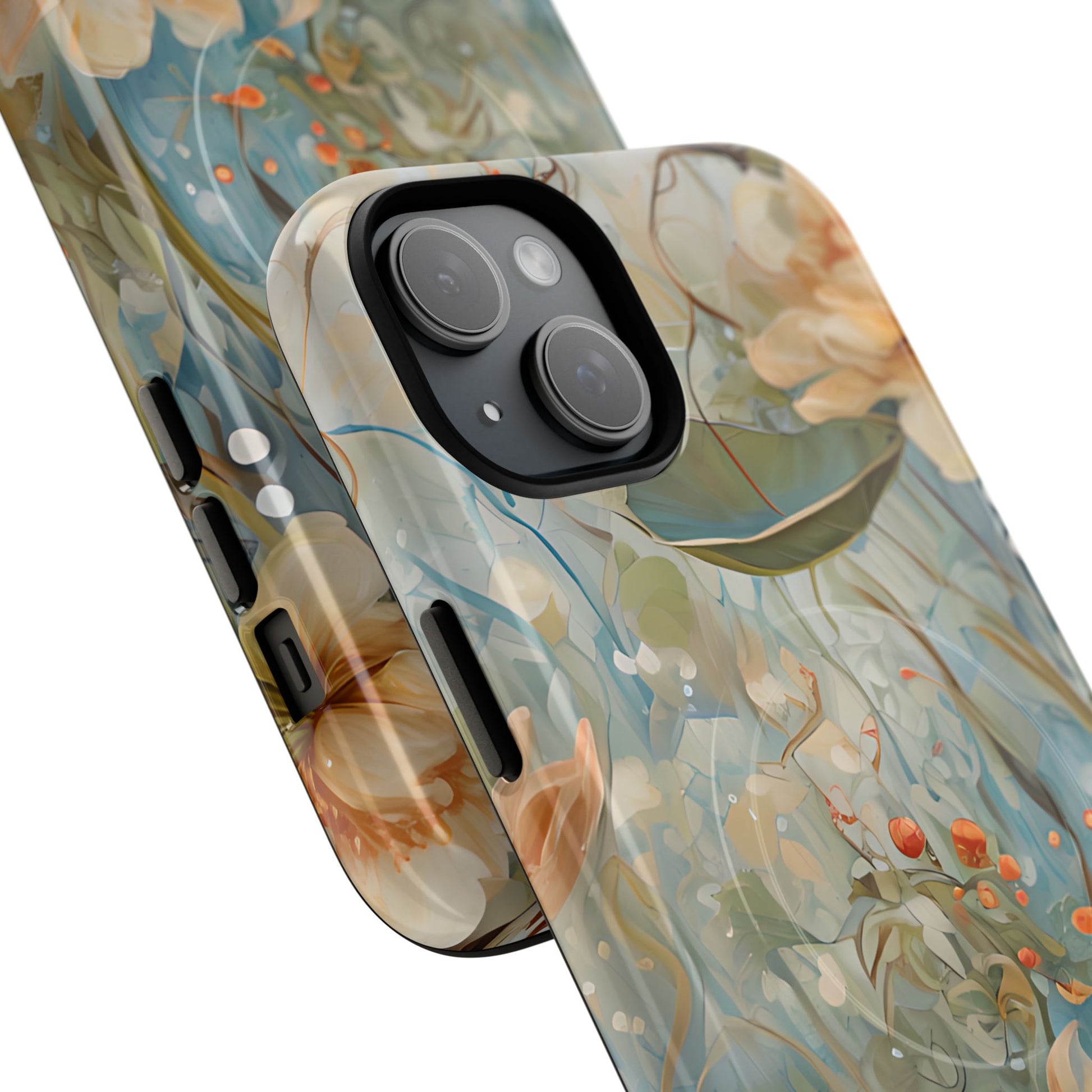 Waterlily Dreamscape - Artistic Floral iPhone 15 Plus MagSafe Phone Case -Waterlily & Lotus Design