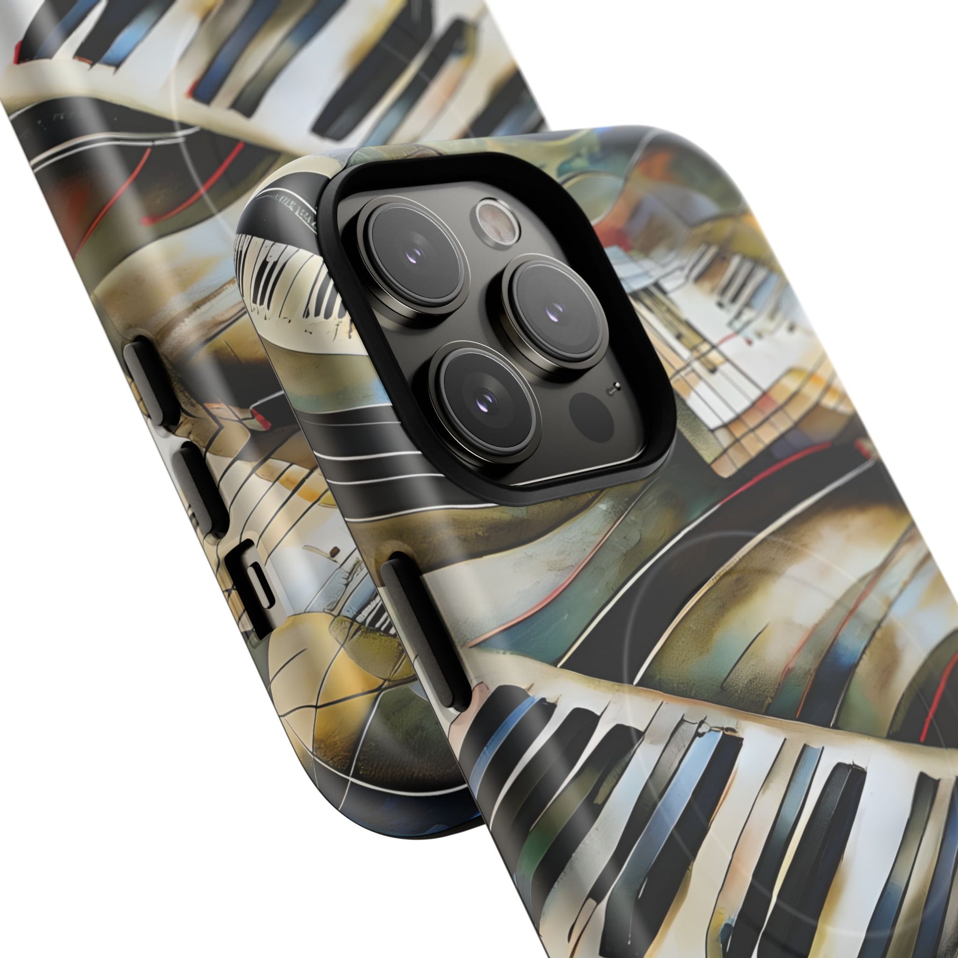Ivory Cascade Abstract Keyboard Music iPhone 14 Pro Max MagSafe Case