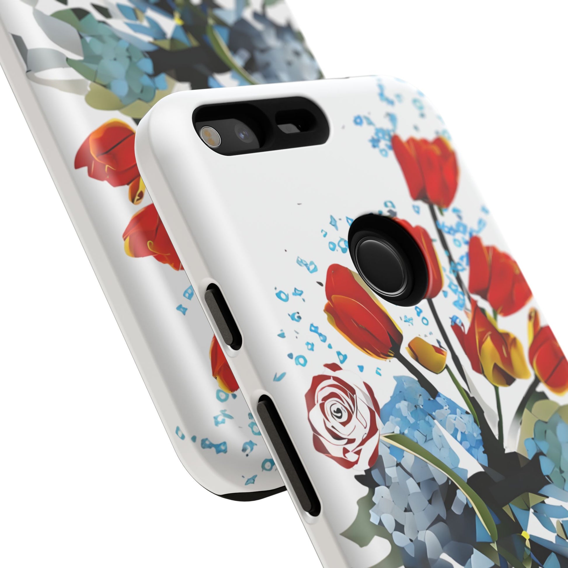 Bouquet Brilliance - Artistic Floral Google Pixel XL Tough Phone Case - Vibrant Tulip, Rose & Hydrangea Design