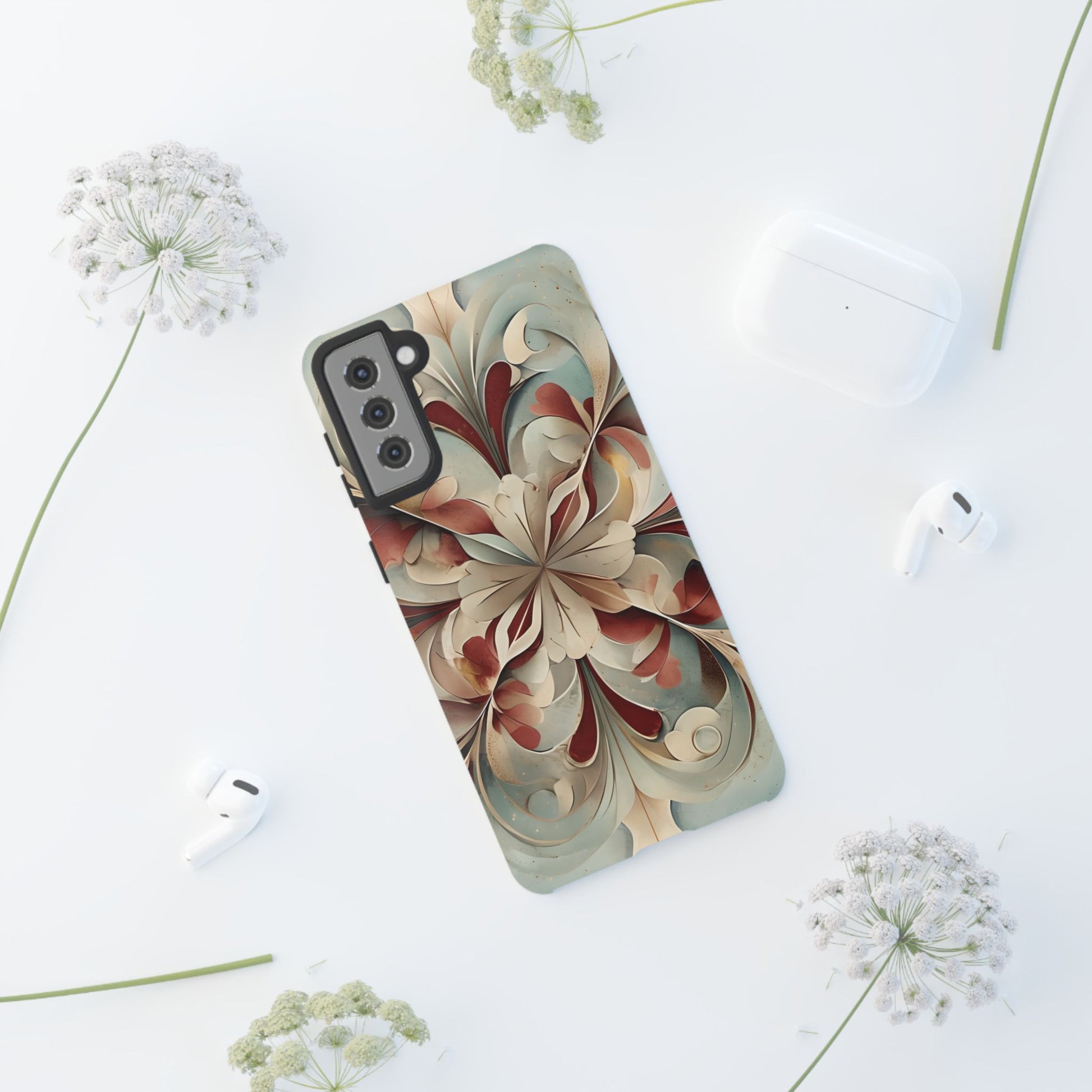 Vintage Baroque Blossom - Ornate Floral Art Samsung Galaxy S21 Plus Tough Phone Case - Elegant Baroque-Inspired Design