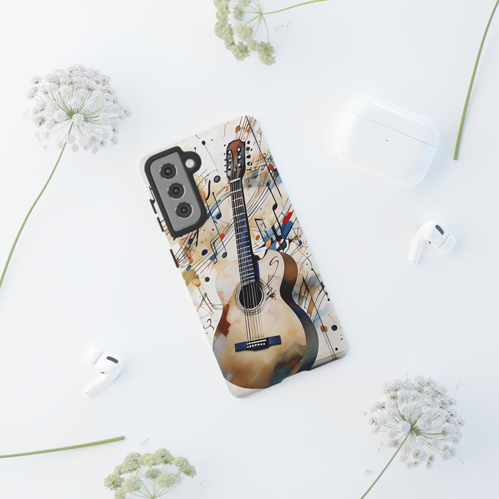 Strum and Flow Acoustic Guitar Art Tough Case for Samsung Galaxy S21 - Shockproof Phone Cover