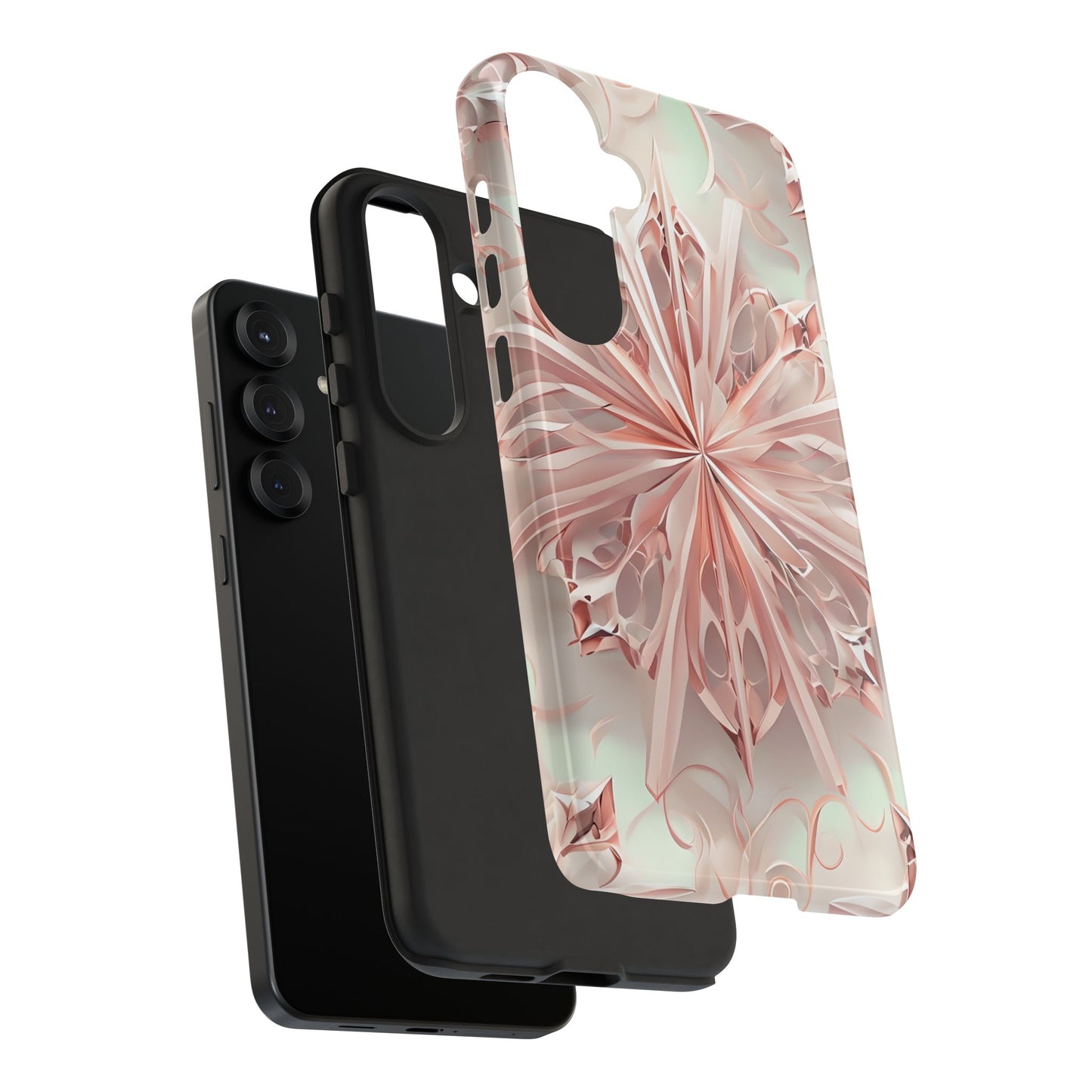 Blush Frost from our Kaleidoscope Collection - Samsung Galaxy tough case - Soft Pink Geometric Floral Design