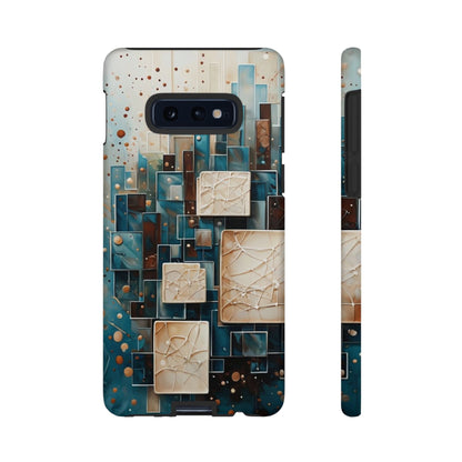 Architectural Drift Samsung Galaxy Case - Modern Geometric Teal & Parchment Design
