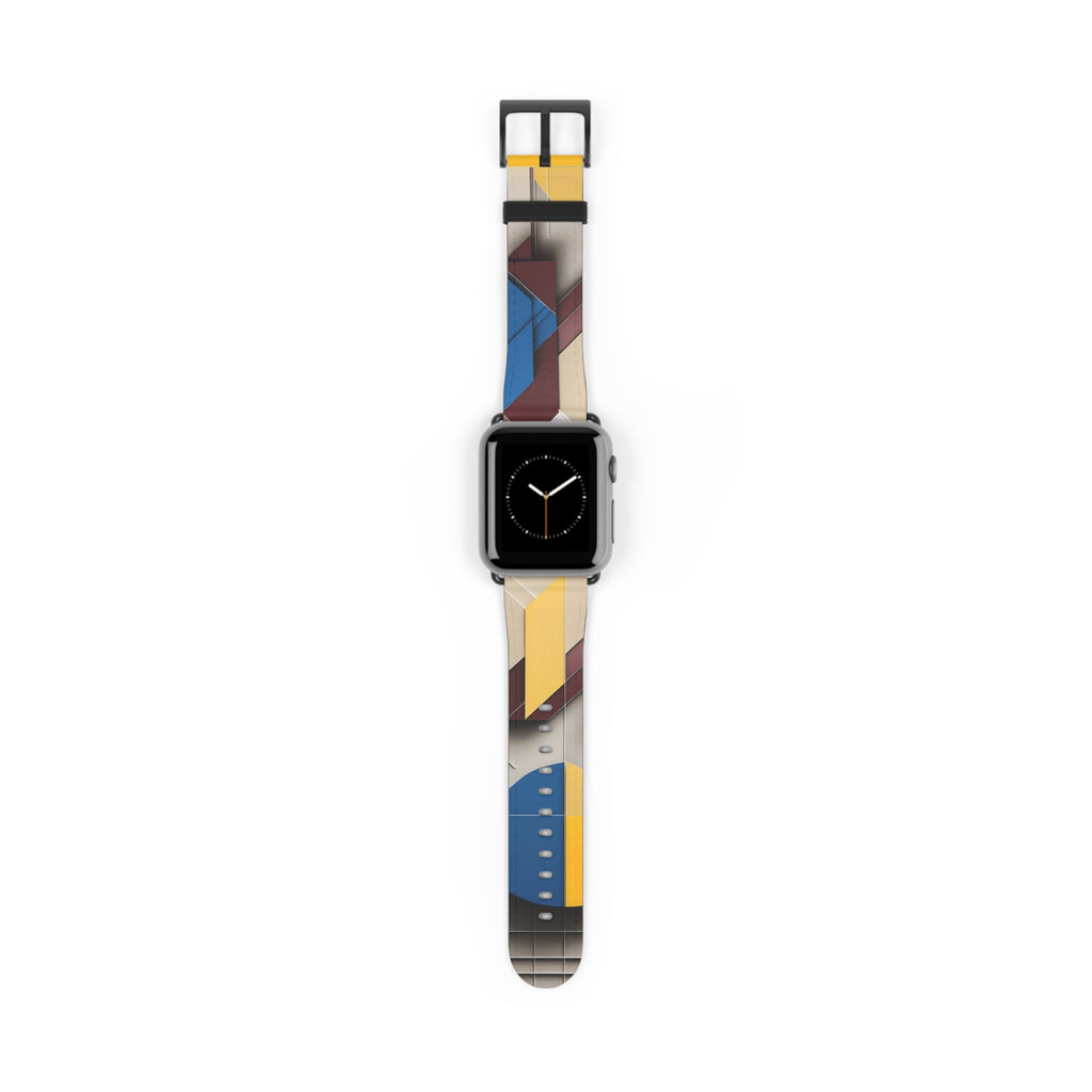 Chromatic Construct Apple Watch Band - Modern Geometric Art, Bouhaus Inspired Strap