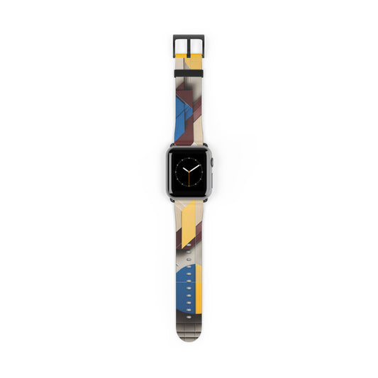 Chromatic Construct Apple Watch Band - Modern Geometric Art, Bouhaus Inspired Strap