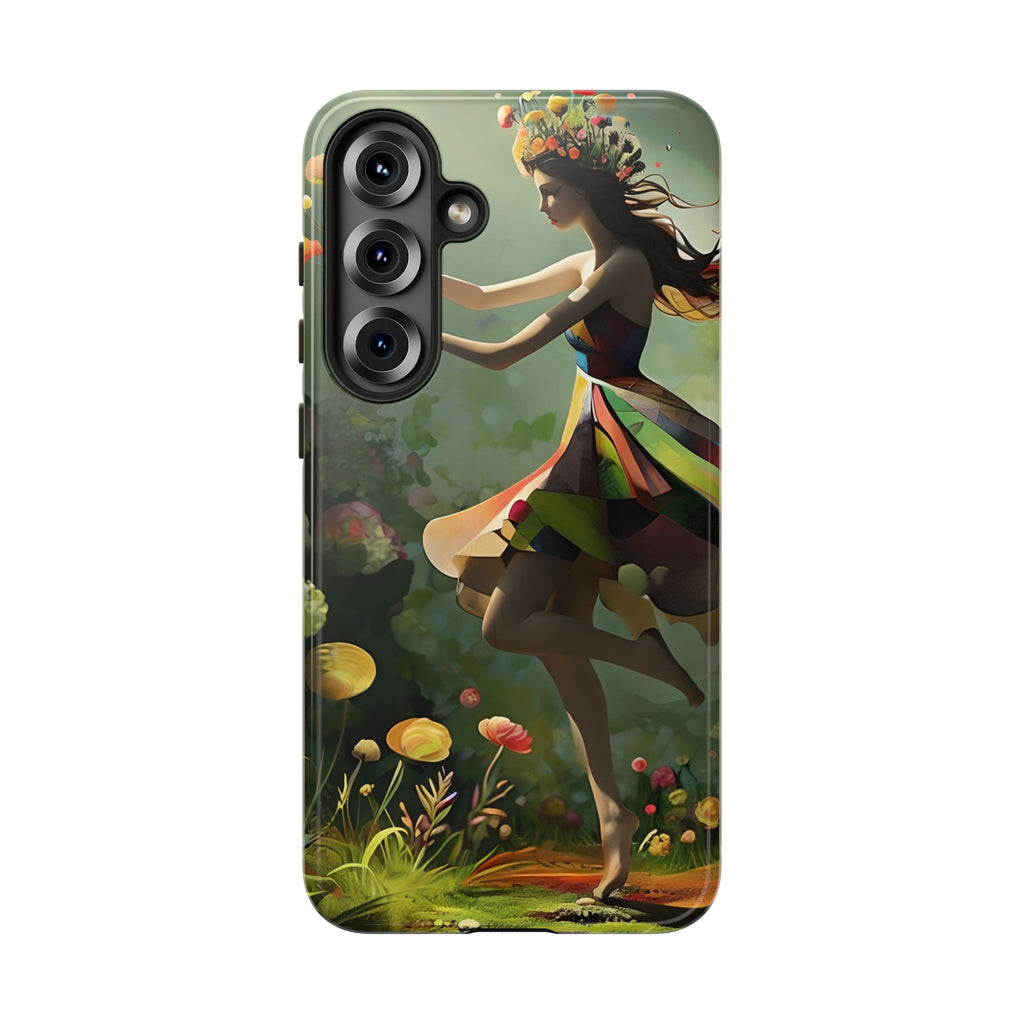 Dancing Wildflower Muse Samsung Galaxy S25 Plus Tough Case - Artistic Floral Fantasy Cover - Whimsical Nature-Inspired Protective Accessory