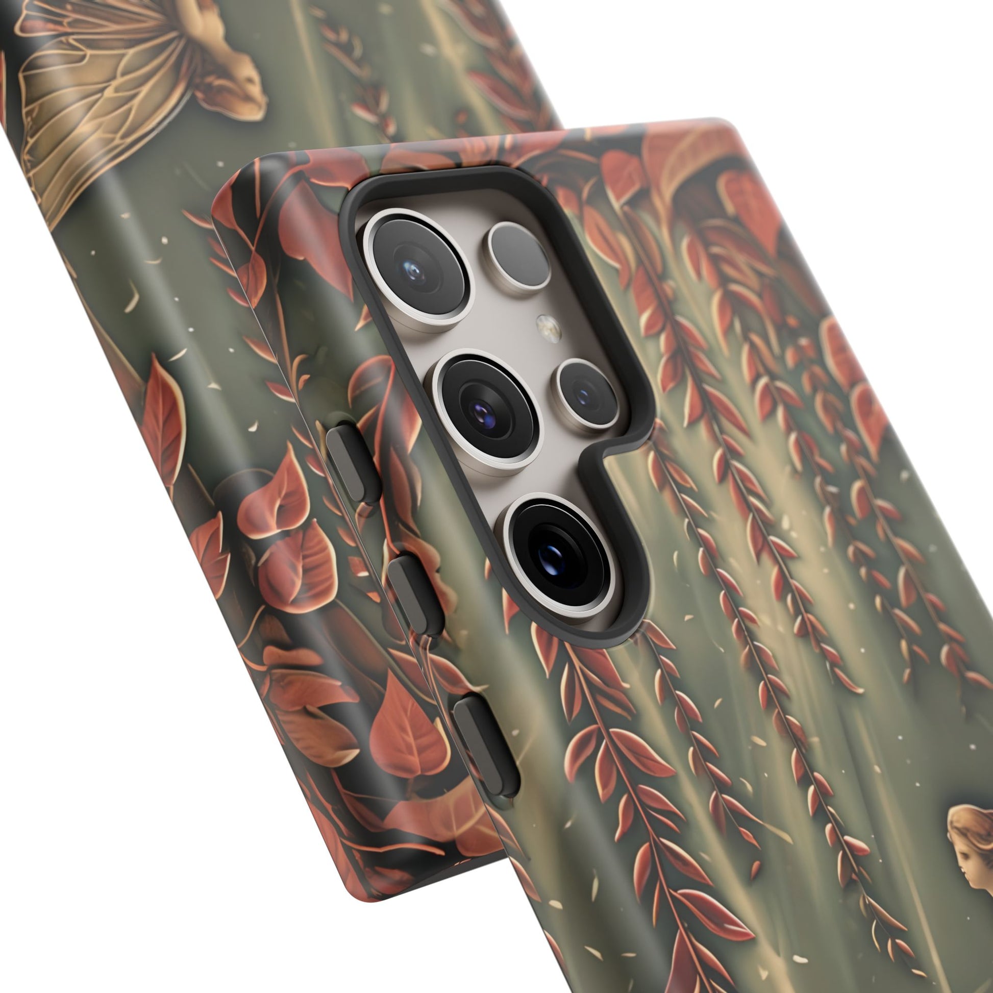 Willow Whisper - Tranquil Nature Art Samsung Galaxy S24 Ultra Tough Phone Case - Serene Willow Tree & Meditative Figure Design