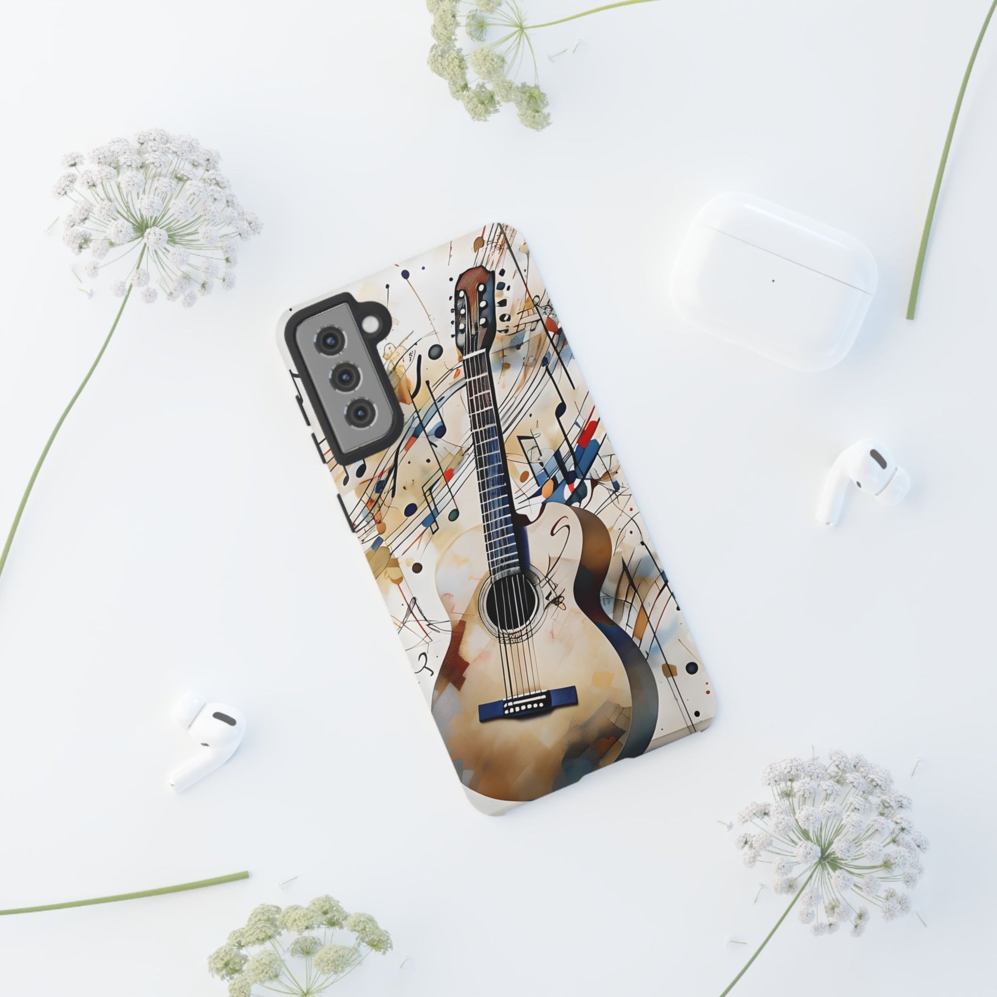 Strum and Flow Acoustic Guitar Art Tough Case for Samsung Galaxy S21 Plus - Shockproof Phone Cover