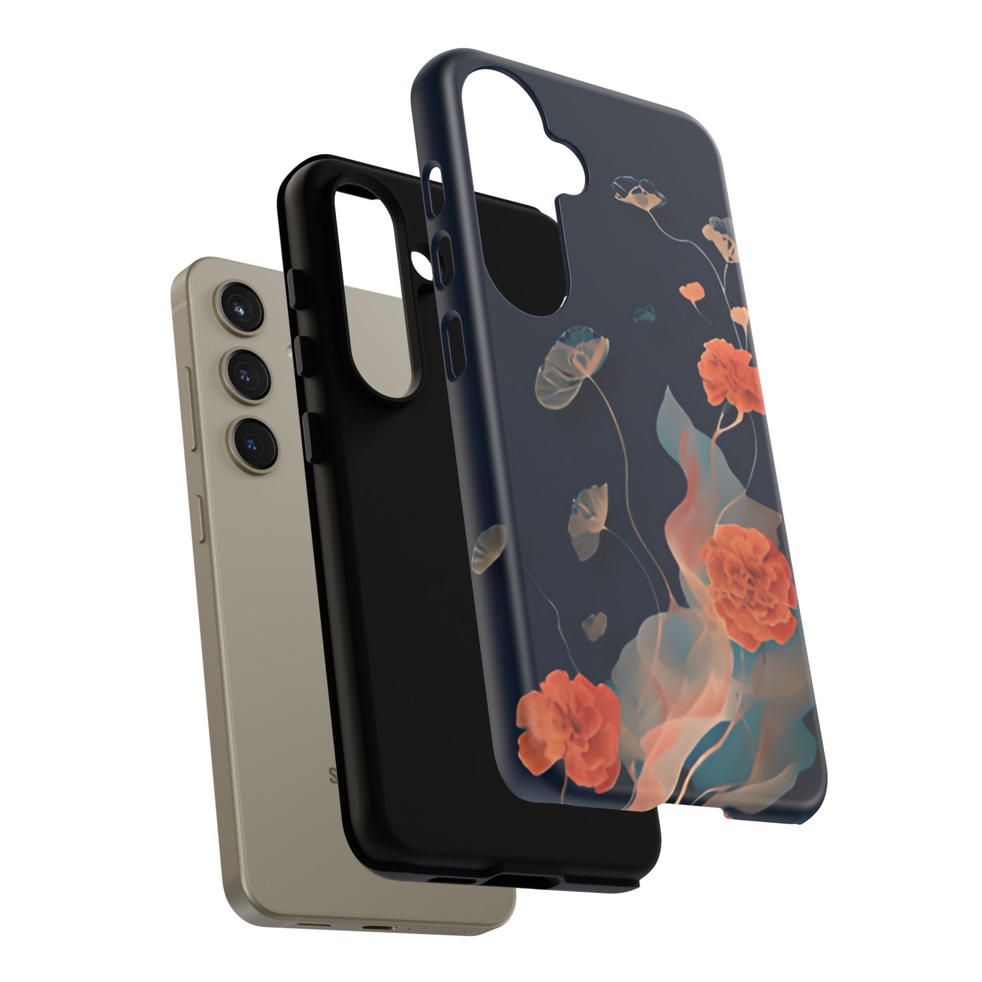 Lotus Reverie - Elegant Artistic Floral Samsung Galaxy S24 Tough Phone Case - Painterly Lotus Blossom Design