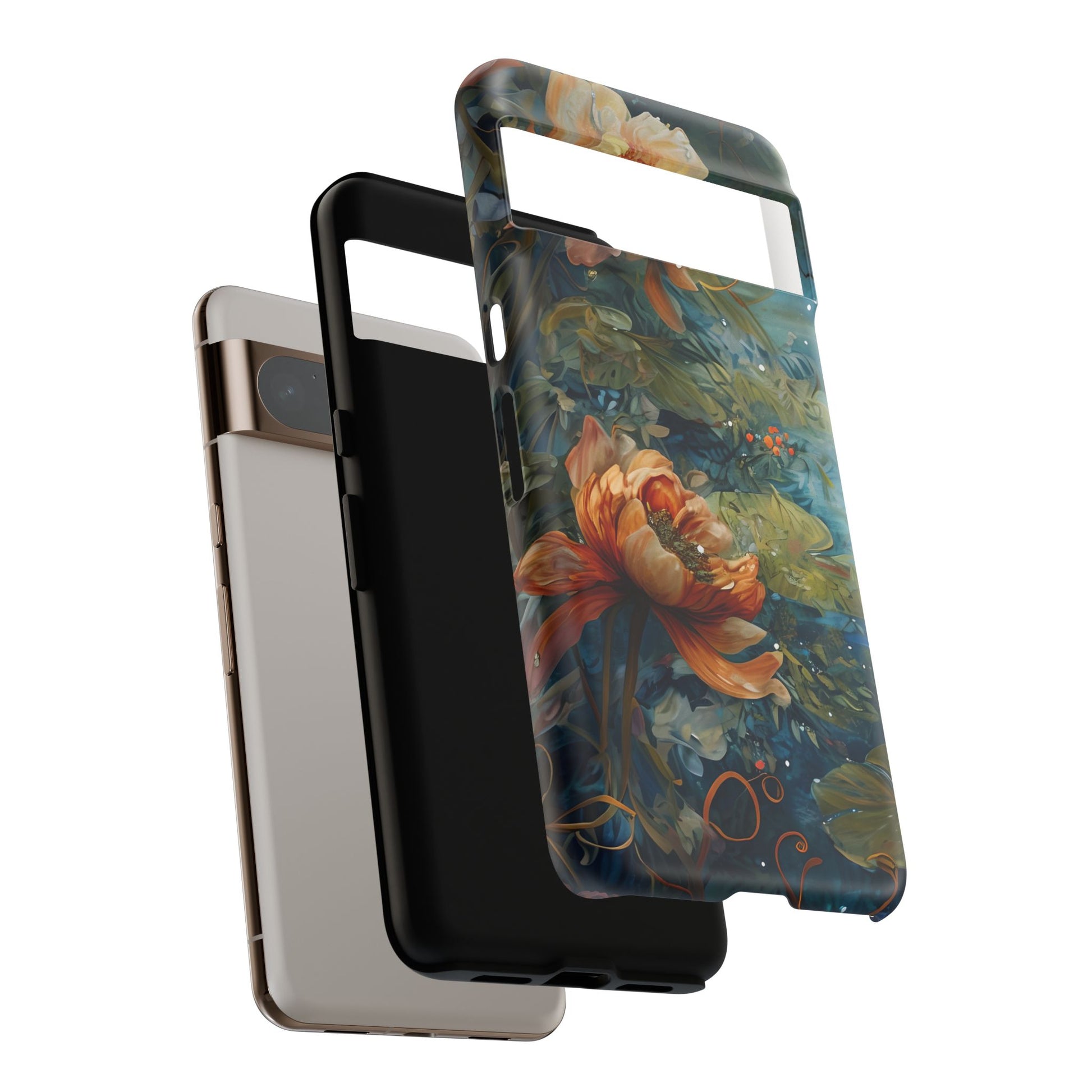 Waterlily Nocturne Tough Case for Google Pixel 8 Pro- Premium Artistic Shockproof Cover, Elegant Protective Phone Case