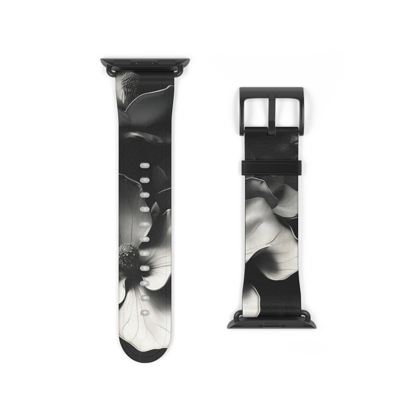 Monochrome Magnolia Apple Watch Band Strap - Timeless Design for your Timepiece