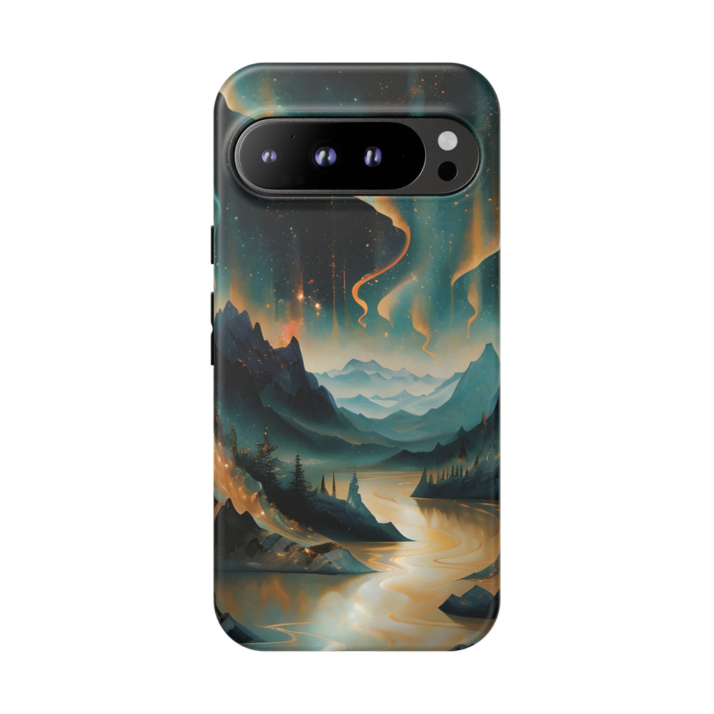 Aurora Dreamscape Tough Case for Google Pixel 9 Pro XL - Northern Lights Artistic Shockproof Cover, Elegant Protective Phone Case